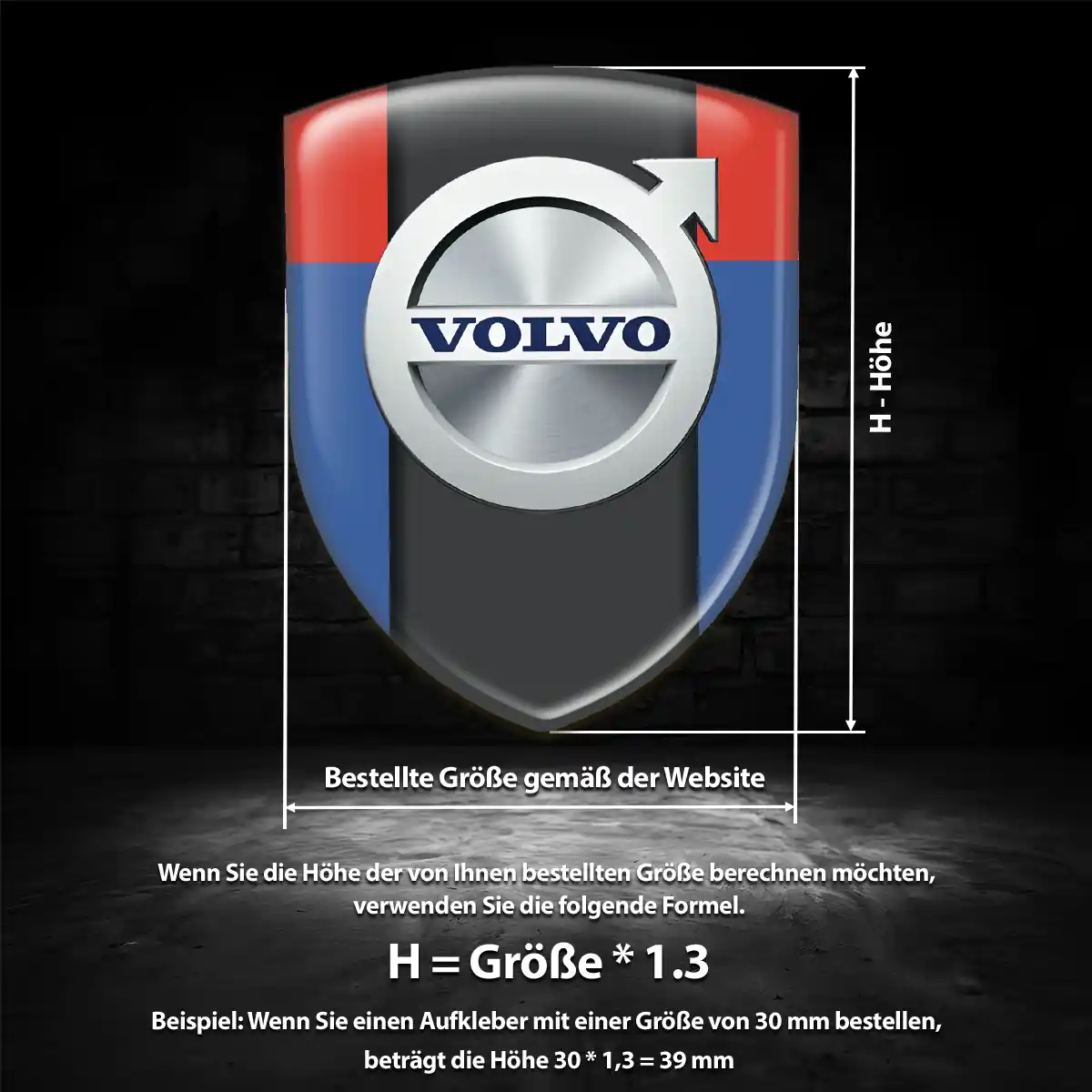 Volvo Aufkleber Wappen Stilvolles Design