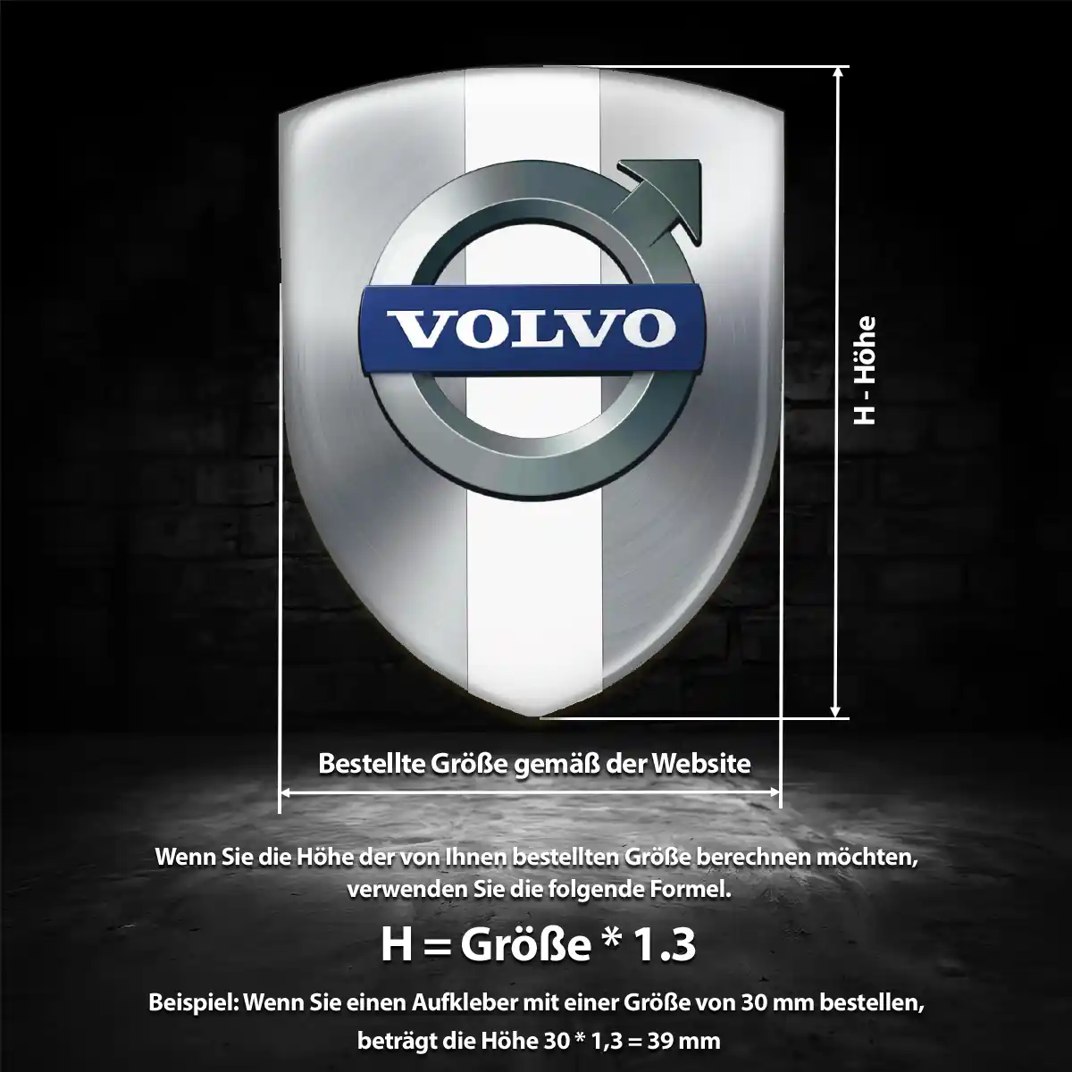 Volvo Emblem Aufkleber Hochwertiges Harz