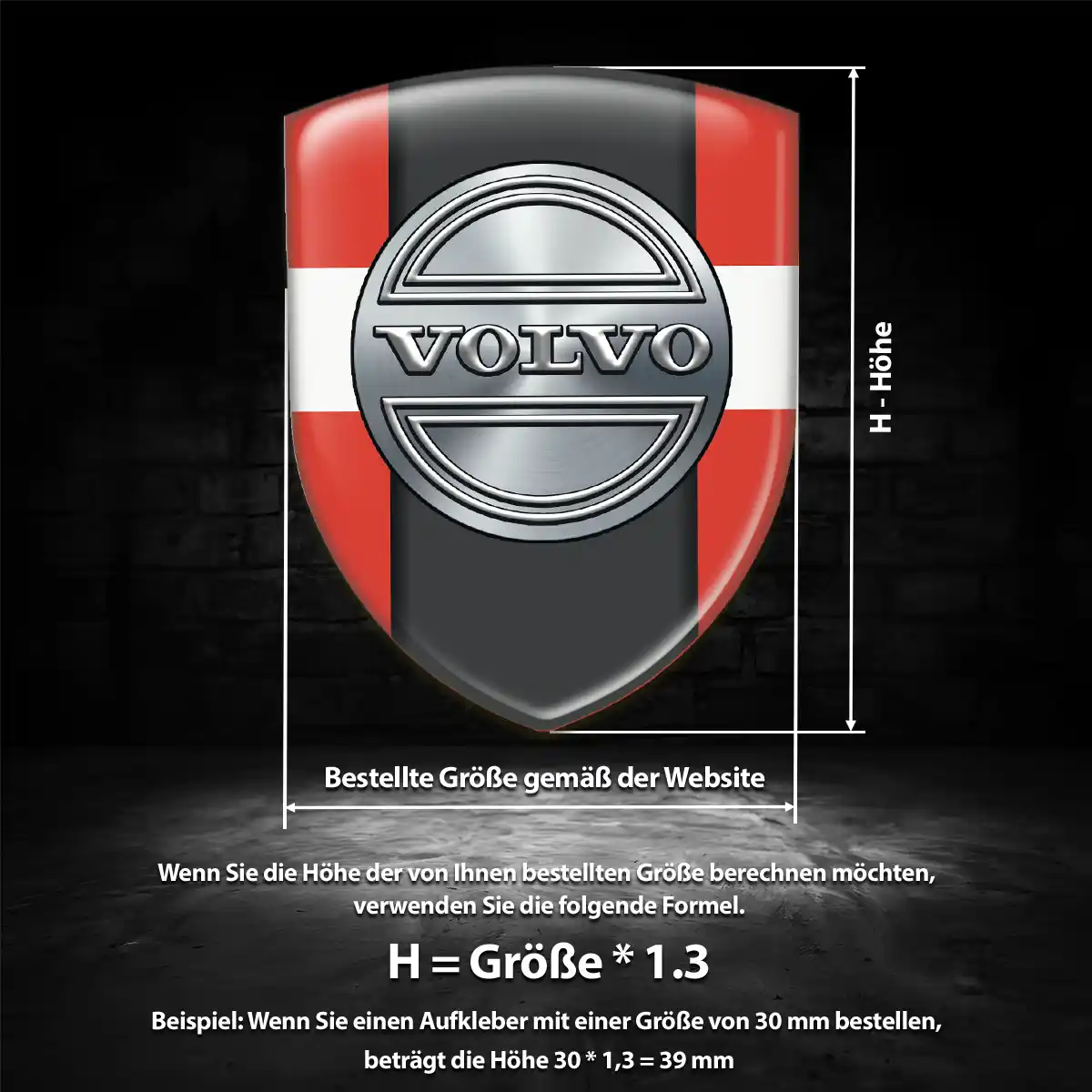 Volvo Emblem Aufkleber Luxus-Edition
