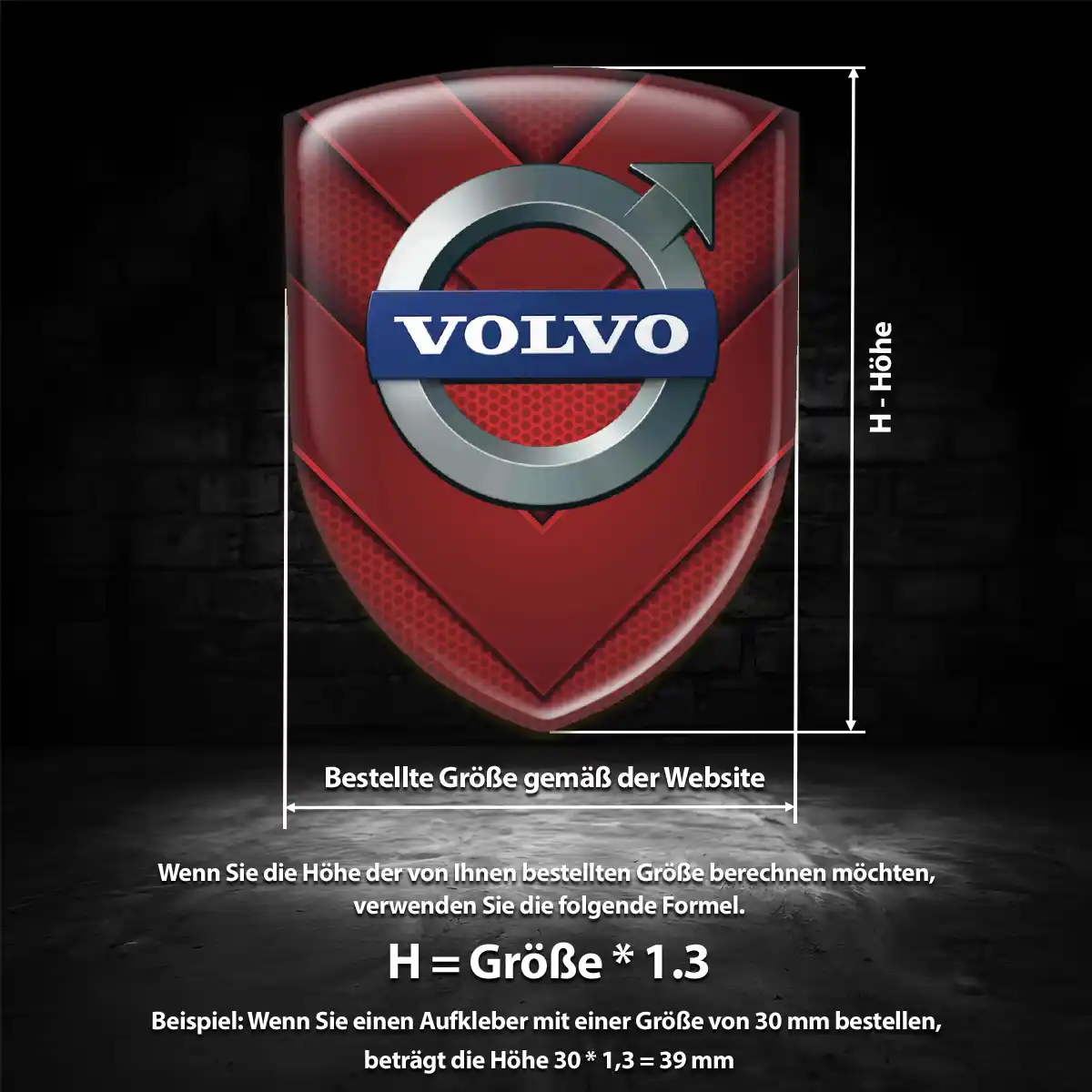 Volvo Emblem Aufkleber Wappen Auto Hochwertiges Harz