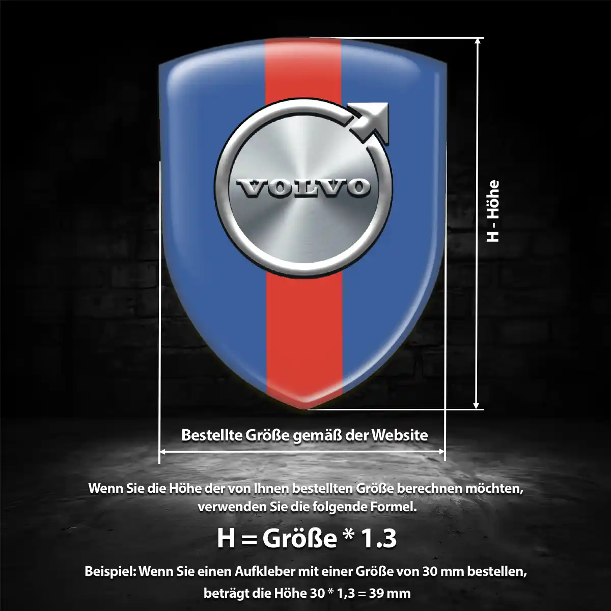 Volvo Emblem Aufkleber Wappen Auto Premium-Edition