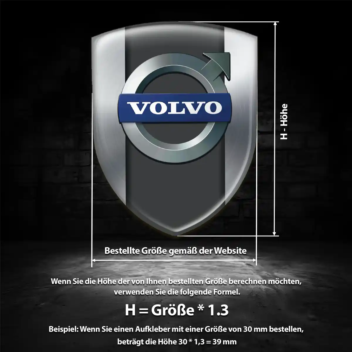 Volvo Emblem Aufkleber Wappen Interieurdesign