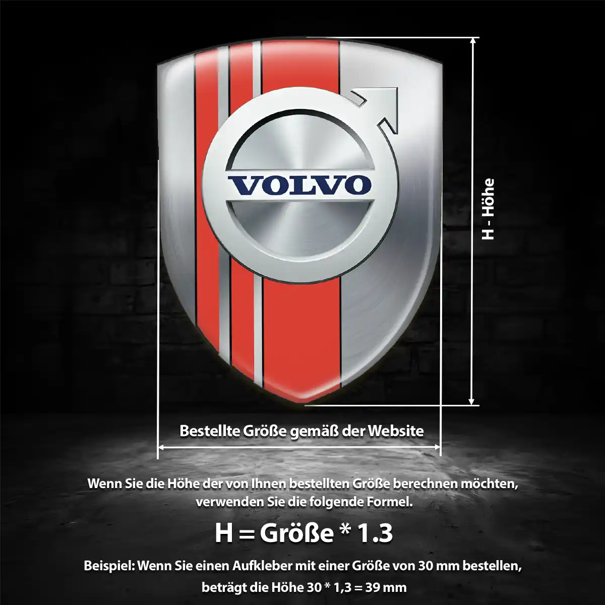 Volvo Emblem Aufkleber Wappen Luxus-Edition