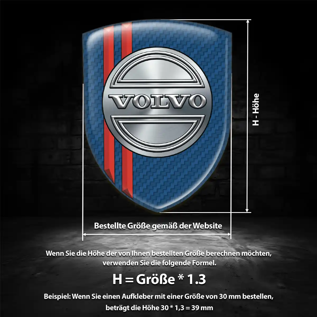Volvo Emblem Wappen Aufkleber Auto Hochwertiges Harz