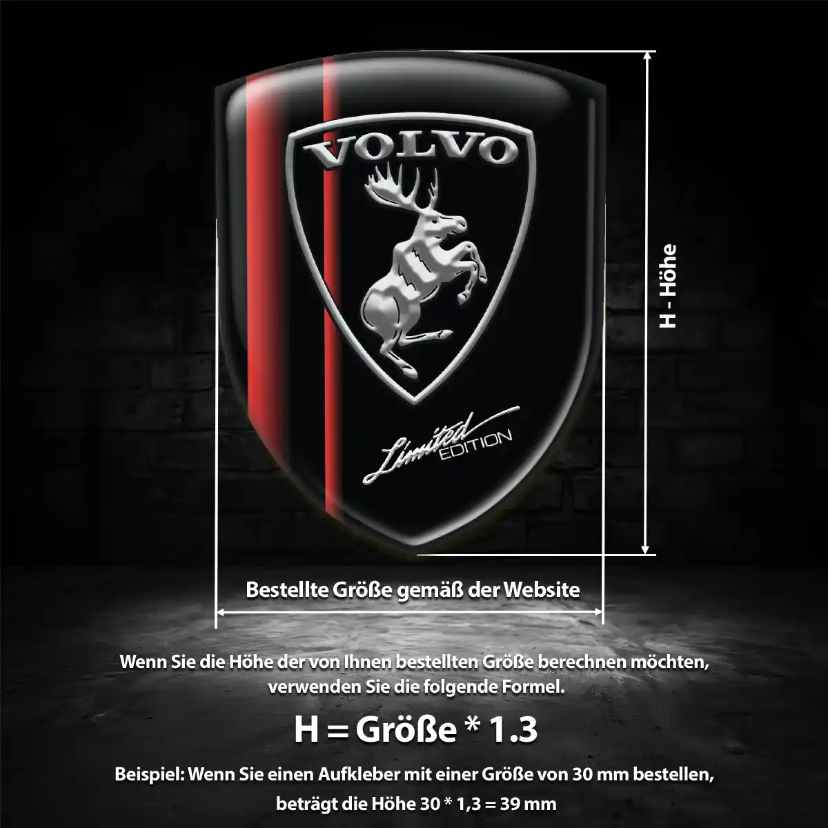 Volvo Emblem Wappen Aufkleber Auto Premium-Edition