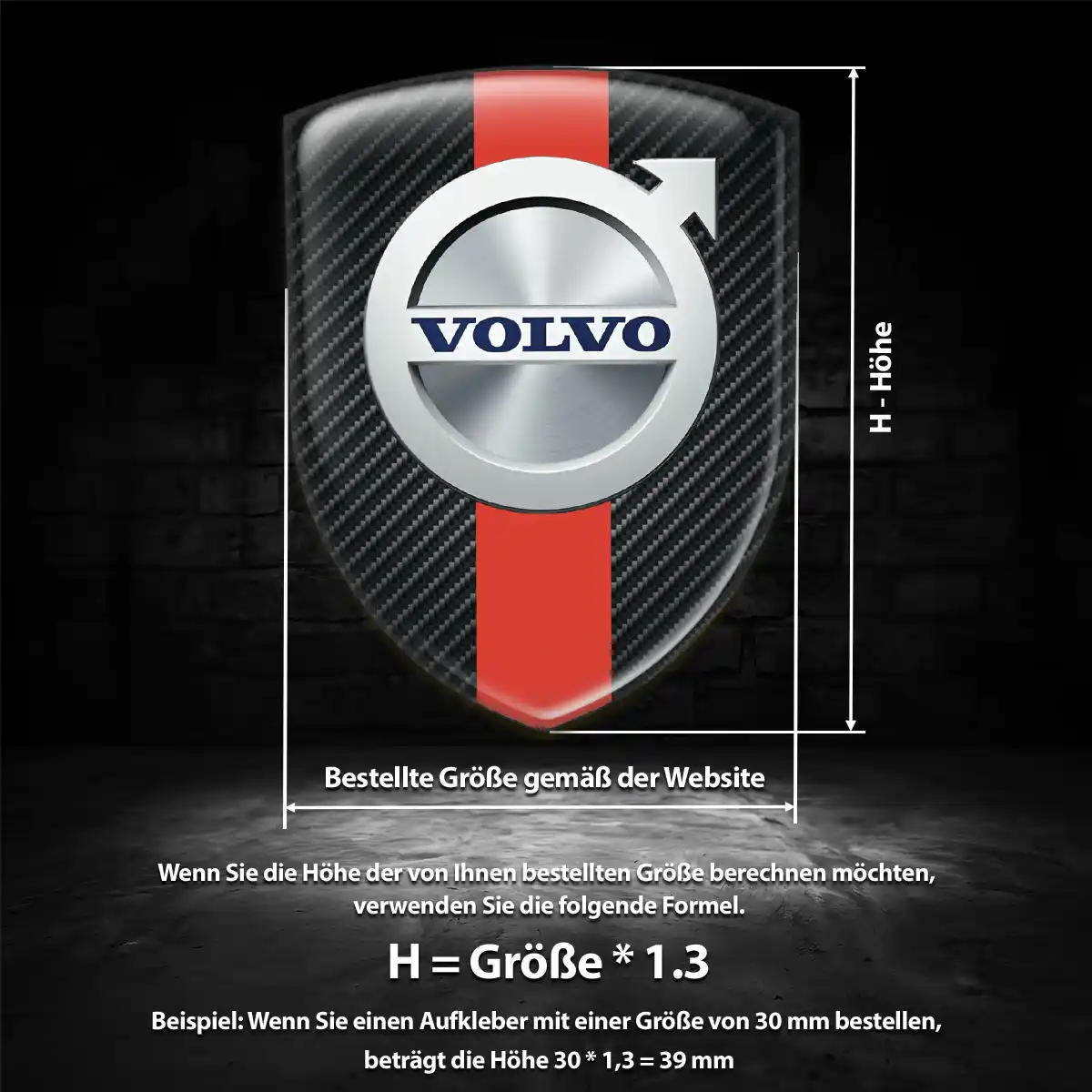 Volvo Emblem Wappen Aufkleber Hochwertiges Harz