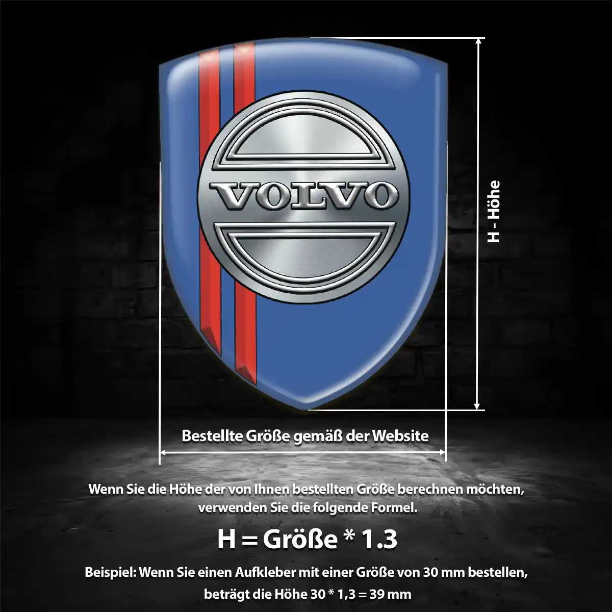Volvo Emblem Wappen Aufkleber Interieurdesign