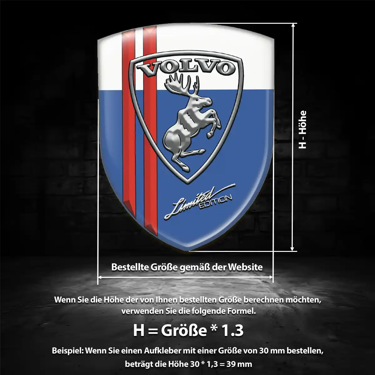 Volvo Emblem Wappen Aufkleber Premium-Edition