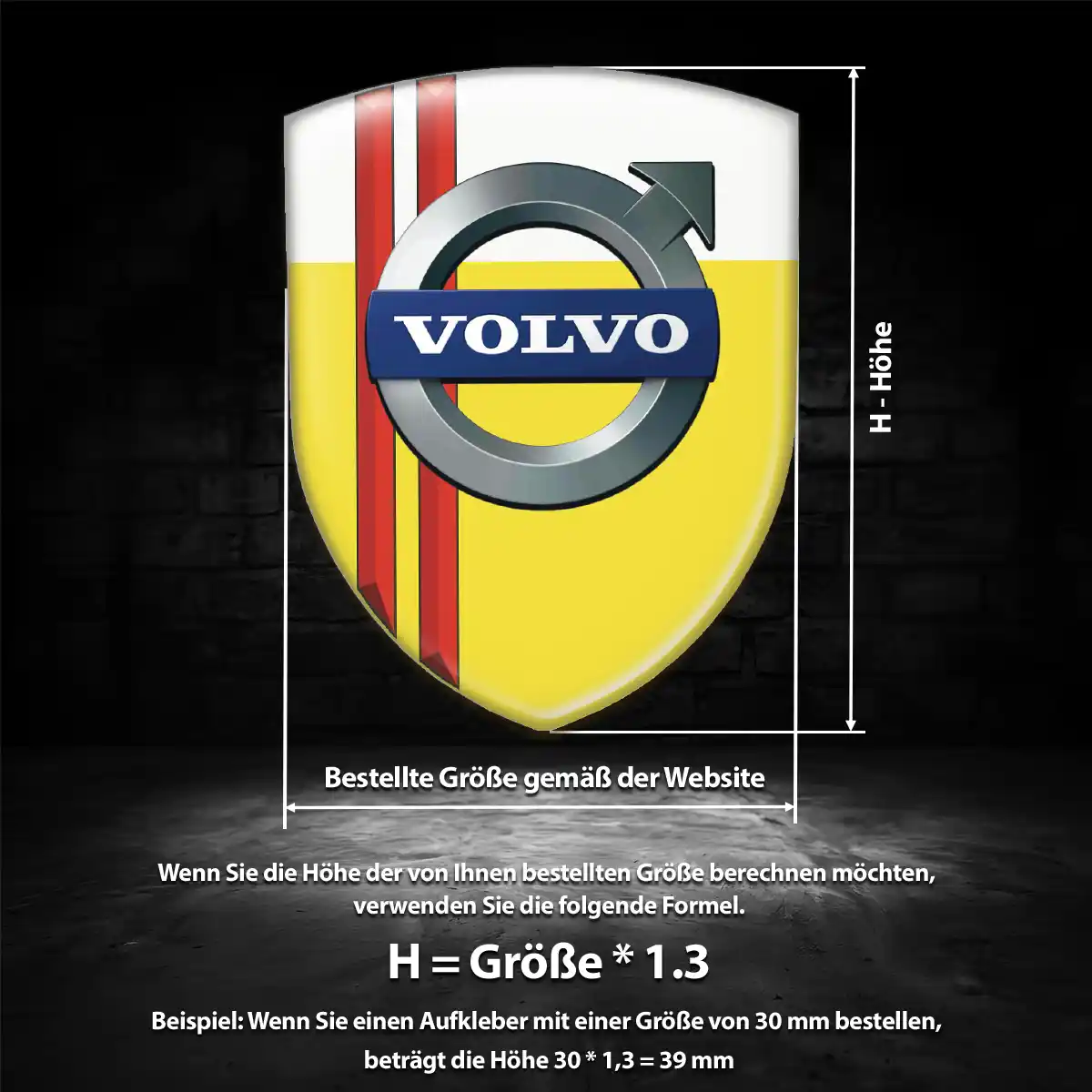 Volvo Emblem Wappen Auto Premium-Edition