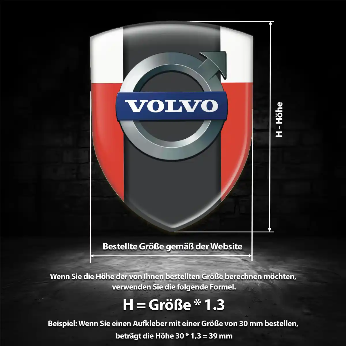 Volvo Embleme Silikon Aufkleber Edles Design