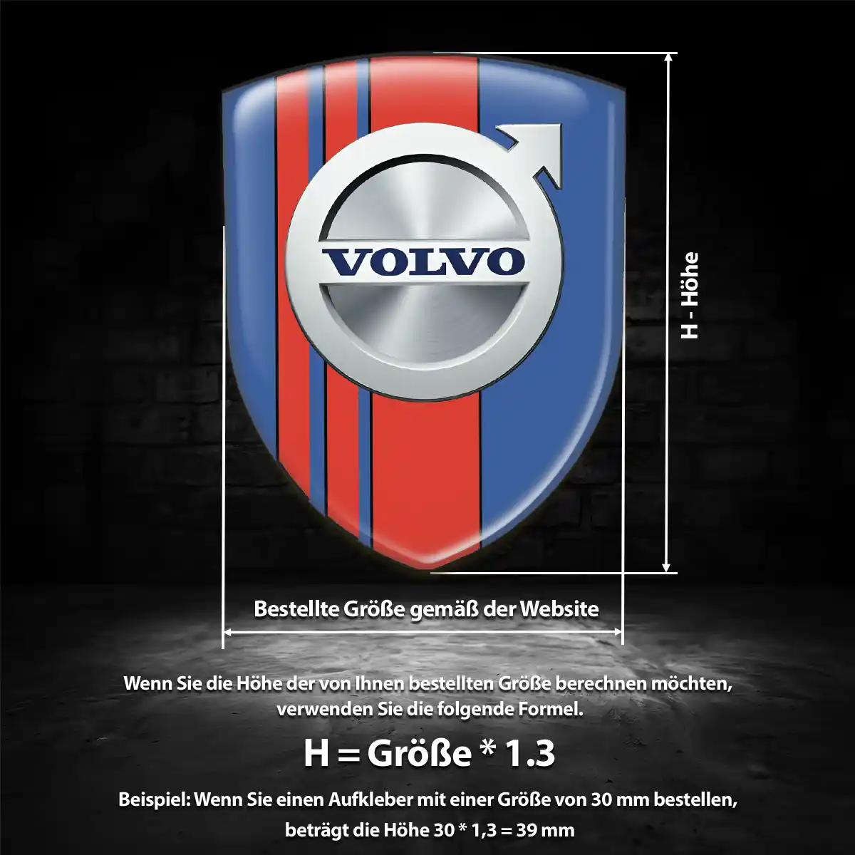 Volvo Embleme Silikon Aufkleber Markenedition