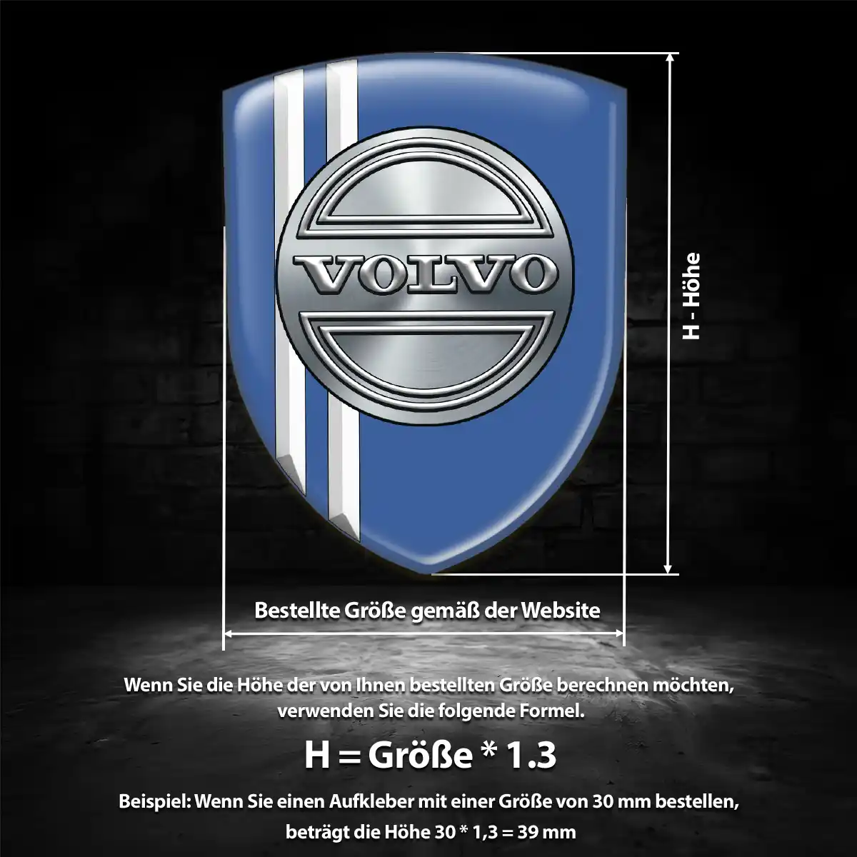 Volvo Silikon Aufkleber Embleme Tuningfahrzeug