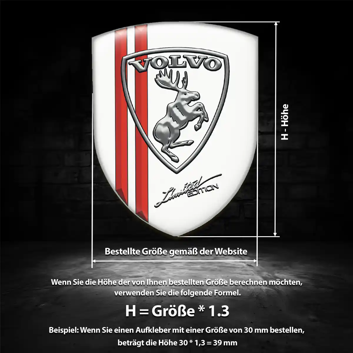 Volvo Silikon Aufkleber Wappen Ausdrucksstarkes Design