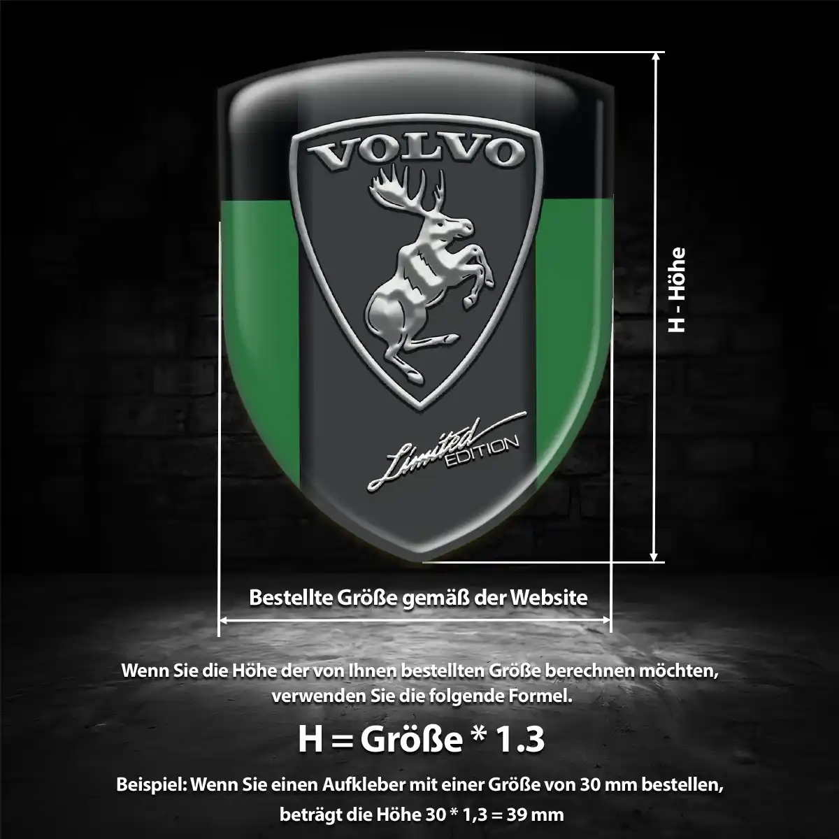 Volvo Silikon Aufkleber Wappen Auto Premiumqualität