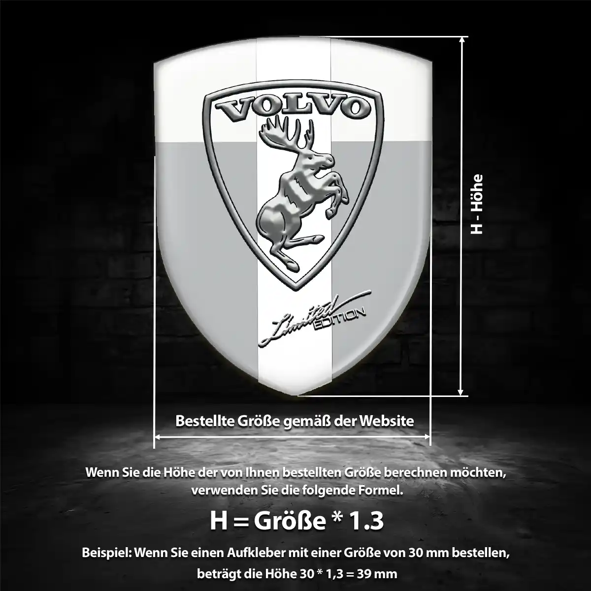 Volvo Silikon Aufkleber Wappen Edles Design