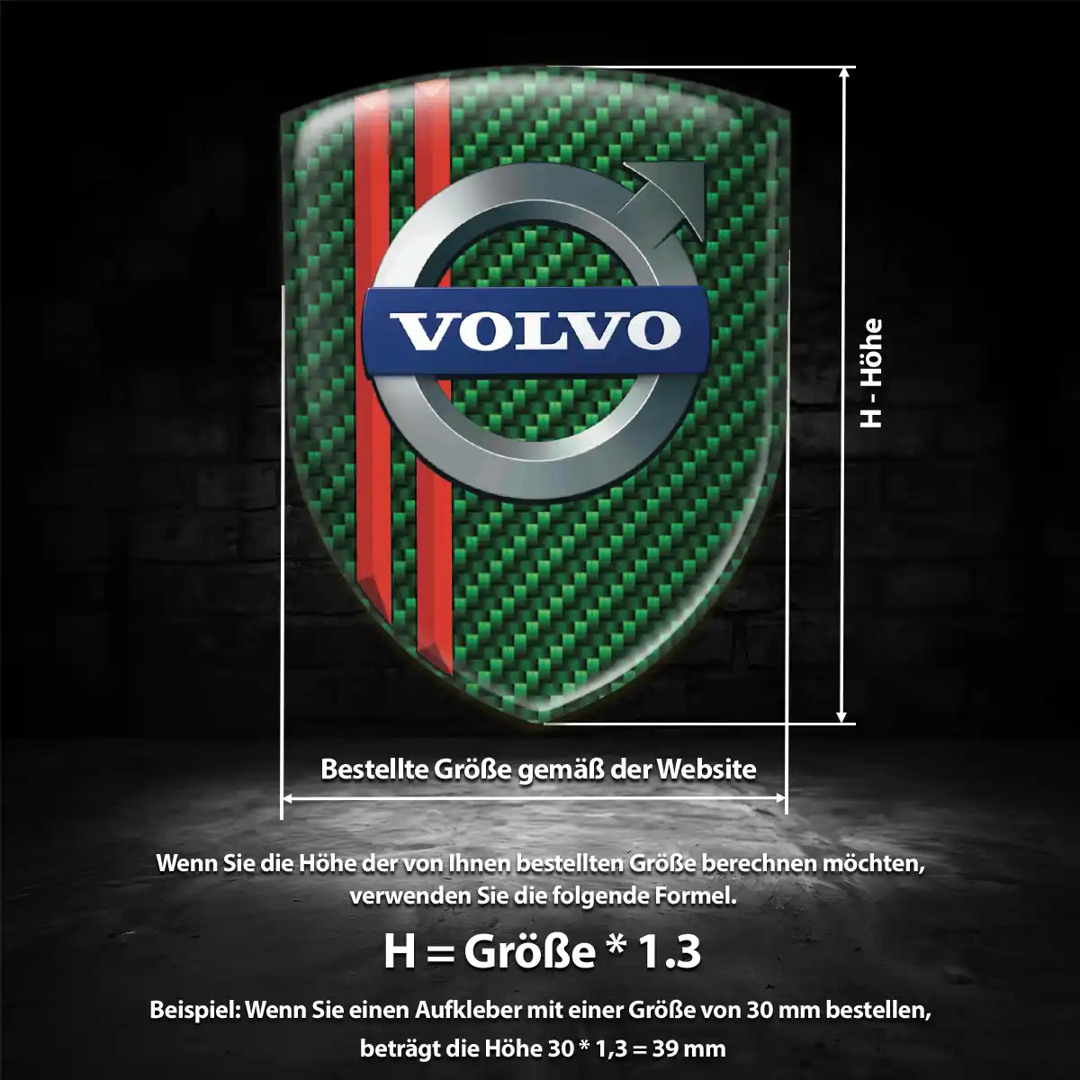 Volvo Silikon Aufkleber Wappen Exterieurdesign