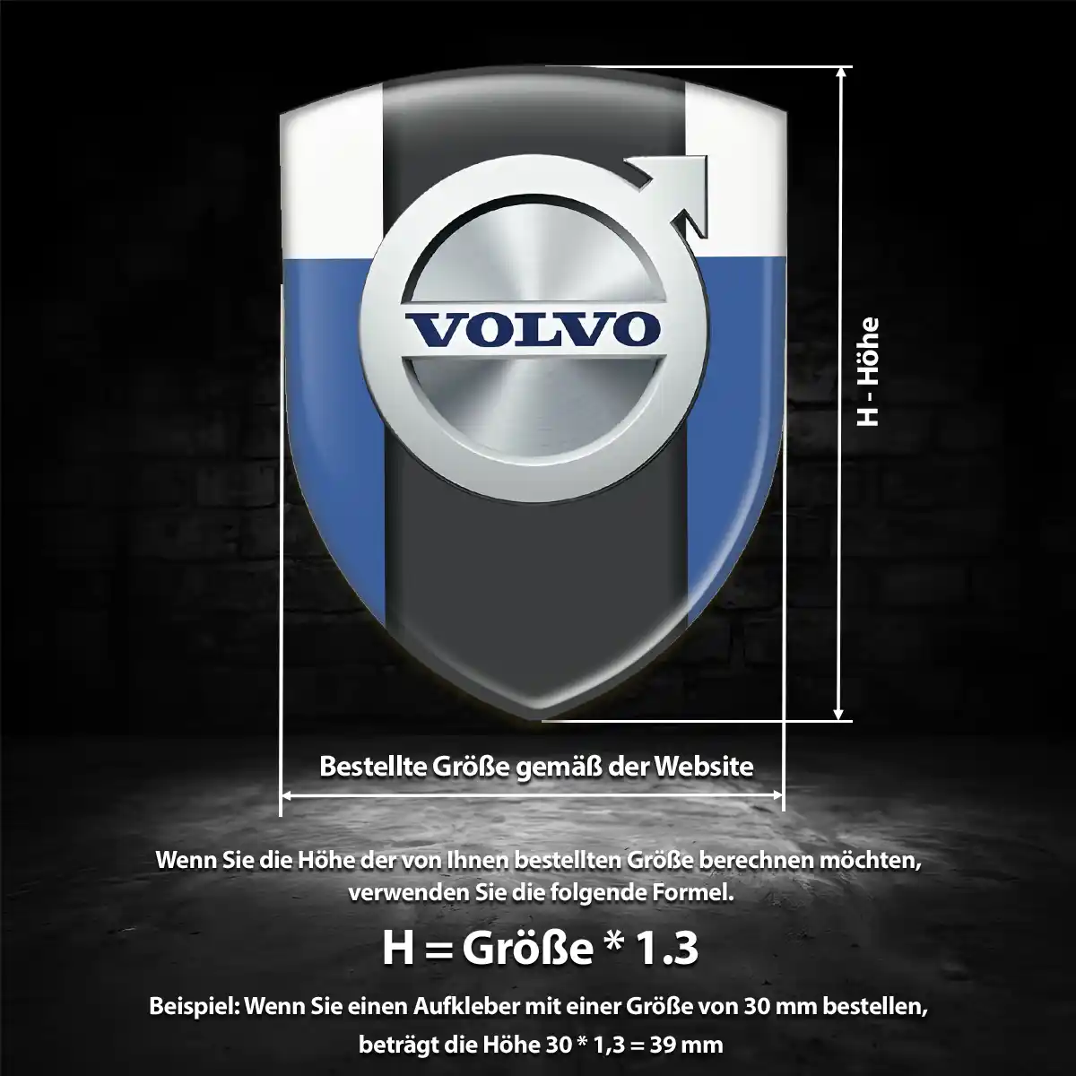 Volvo Silikon Aufkleber Wappen Hochwertiges Harz