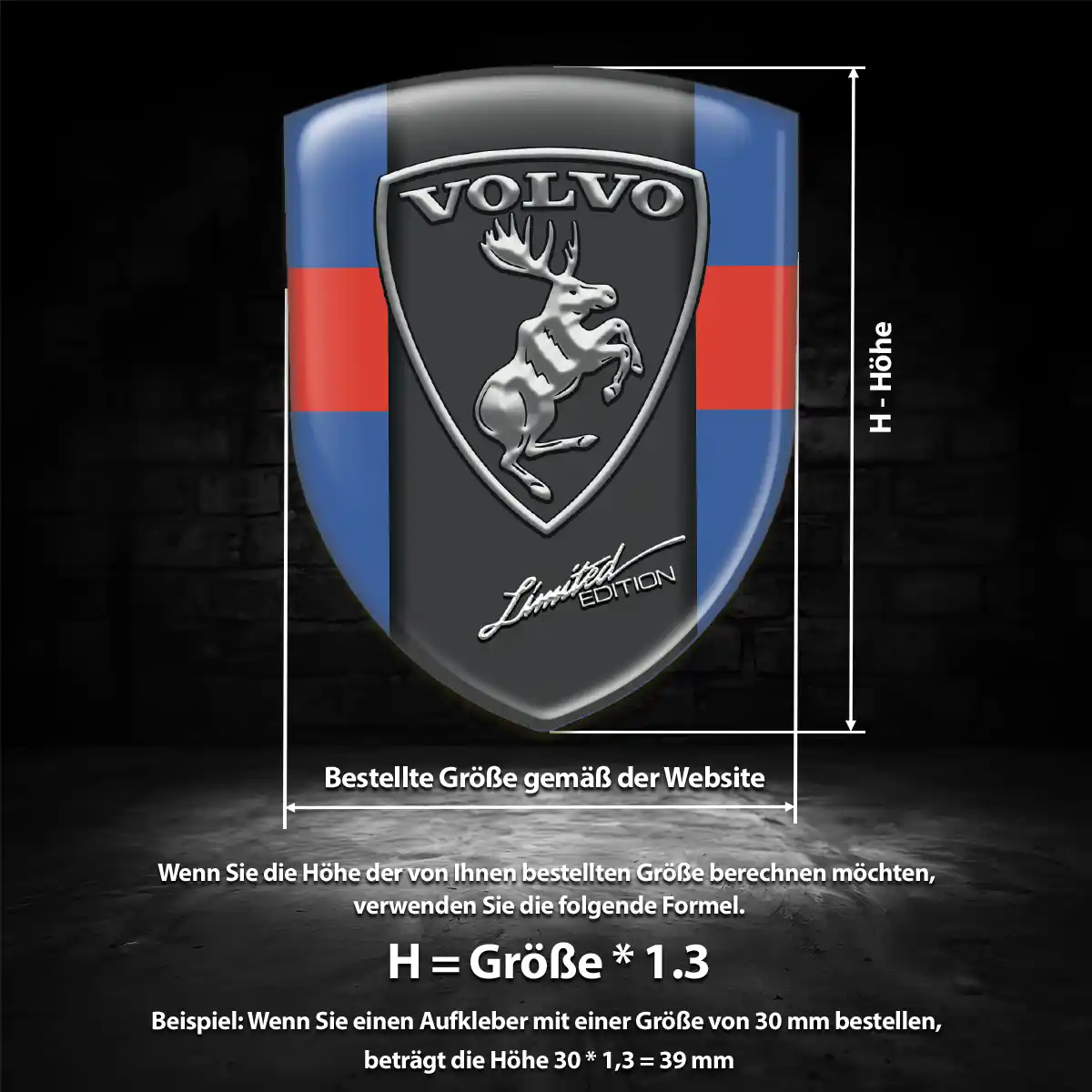 Volvo Silikon Aufkleber Wappen Limitierte Auflage