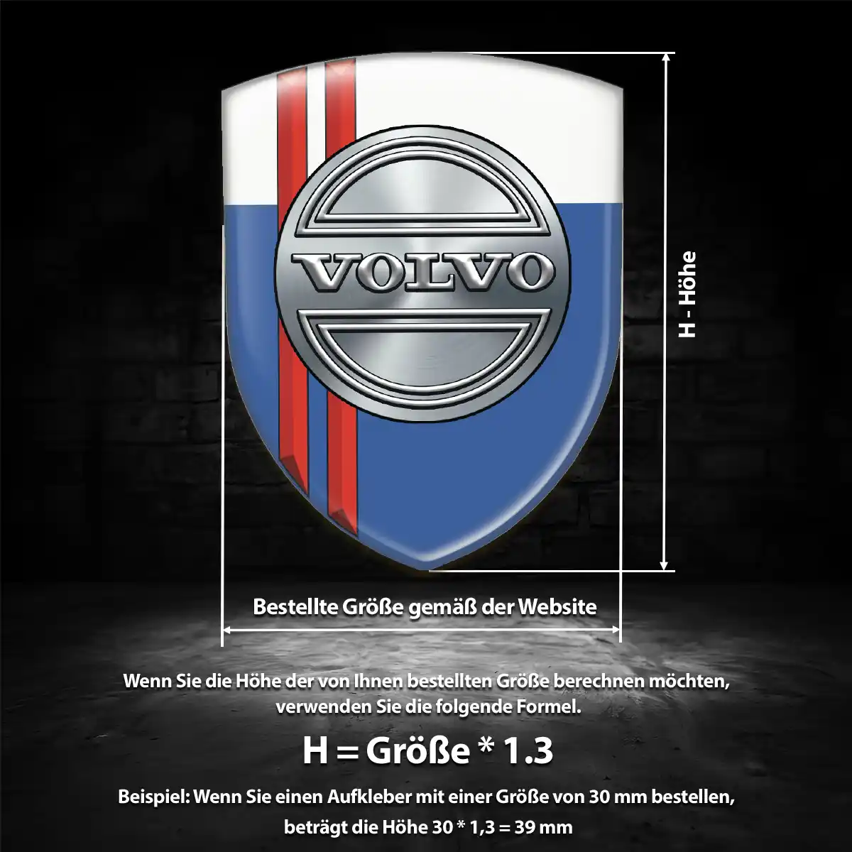 Volvo Silikon Aufkleber Wappen Premiumqualität