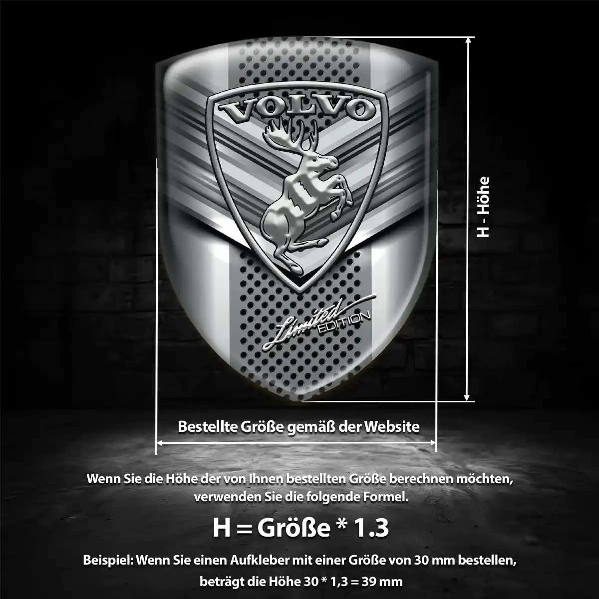 Volvo Wappen Aufkleber Emblem Hochwertiges Harz