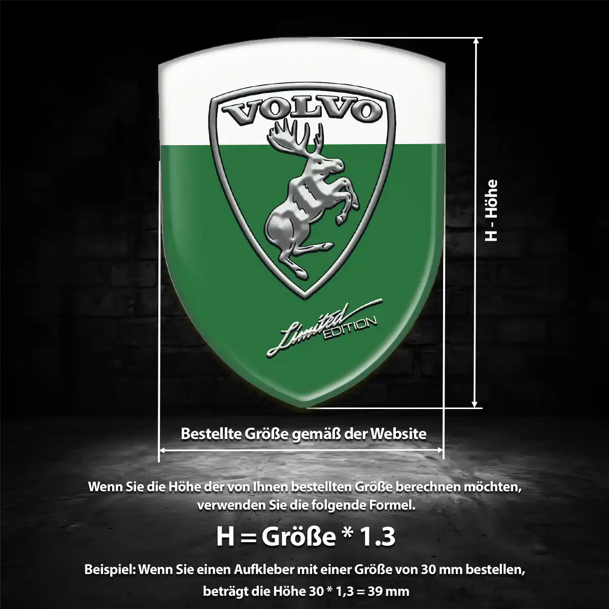 Volvo Wappen Aufkleber Emblem Premium-Edition