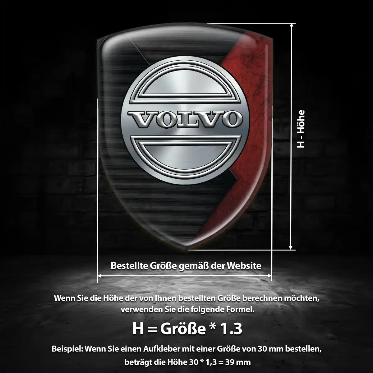 Volvo Wappen Emblem Aufkleber Auto Hochwertiges Harz