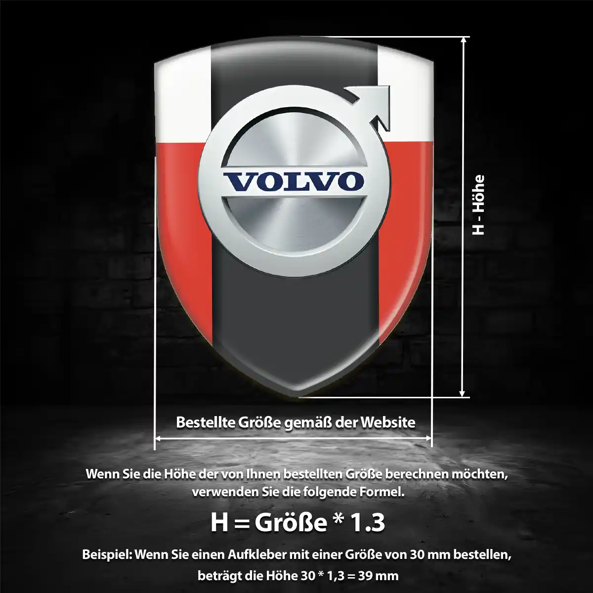 Volvo Wappen Emblem Aufkleber Auto Interieurdesign