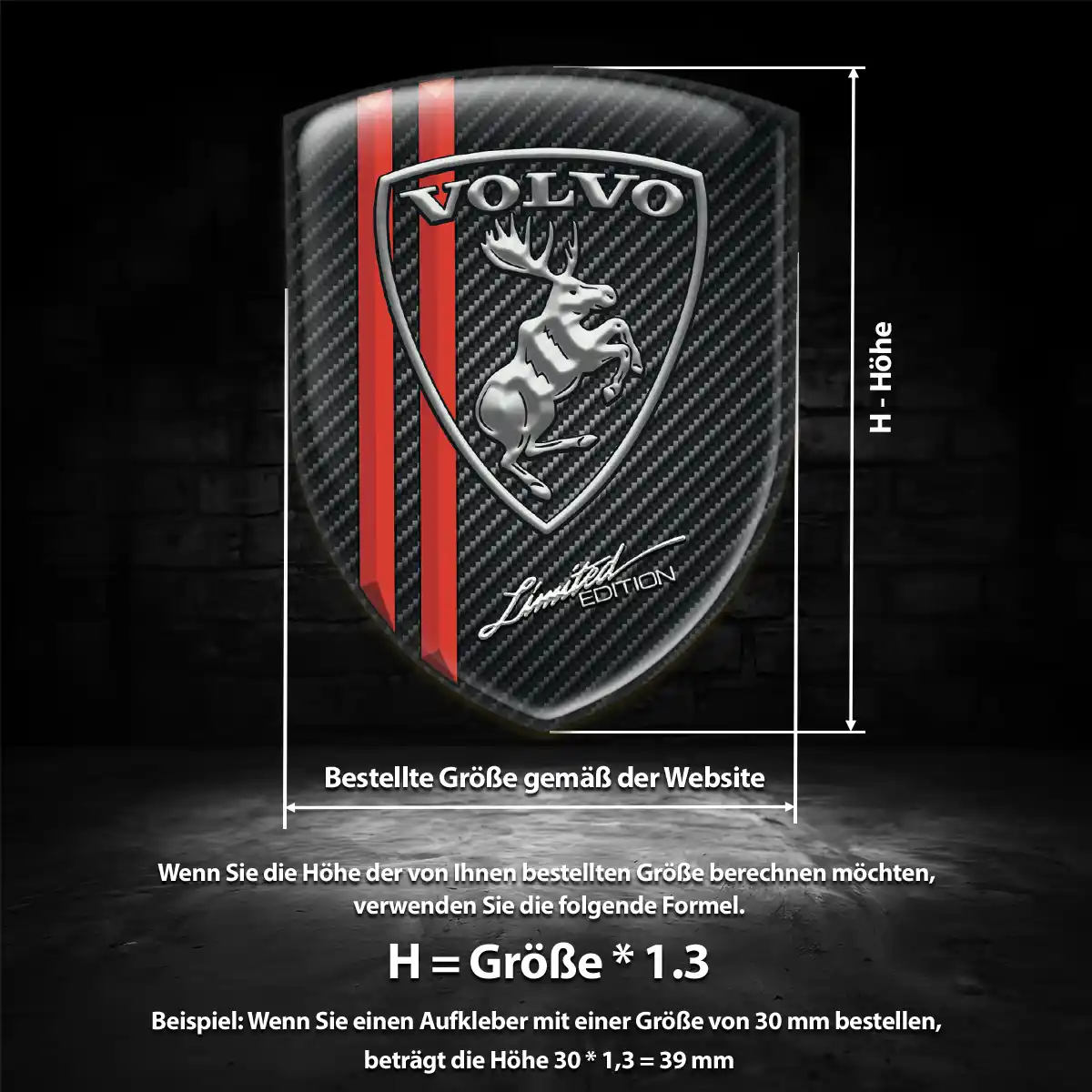 Volvo Wappen Emblem Aufkleber Exterieurdesign