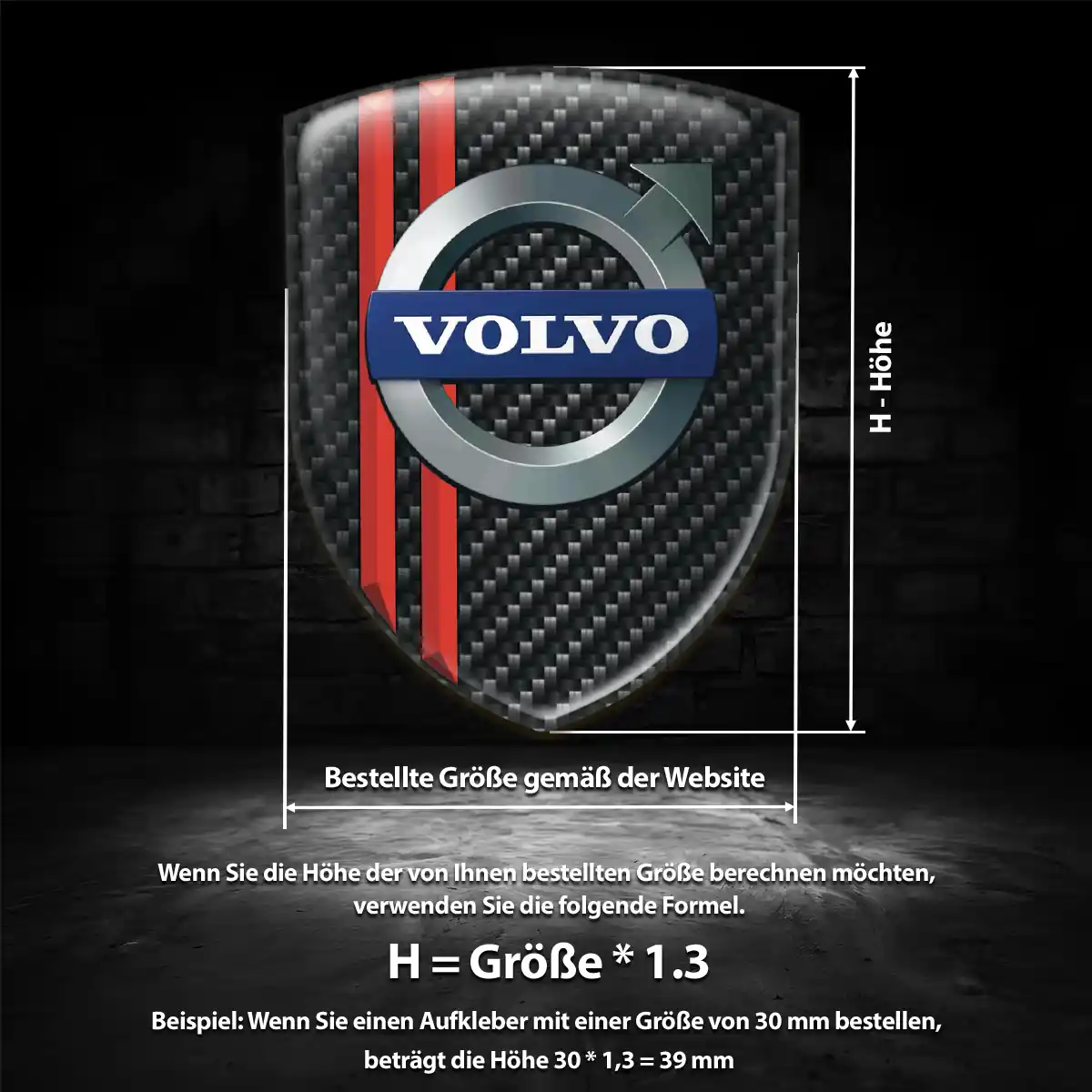 Volvo Wappen Emblem Aufkleber Luxus-Edition