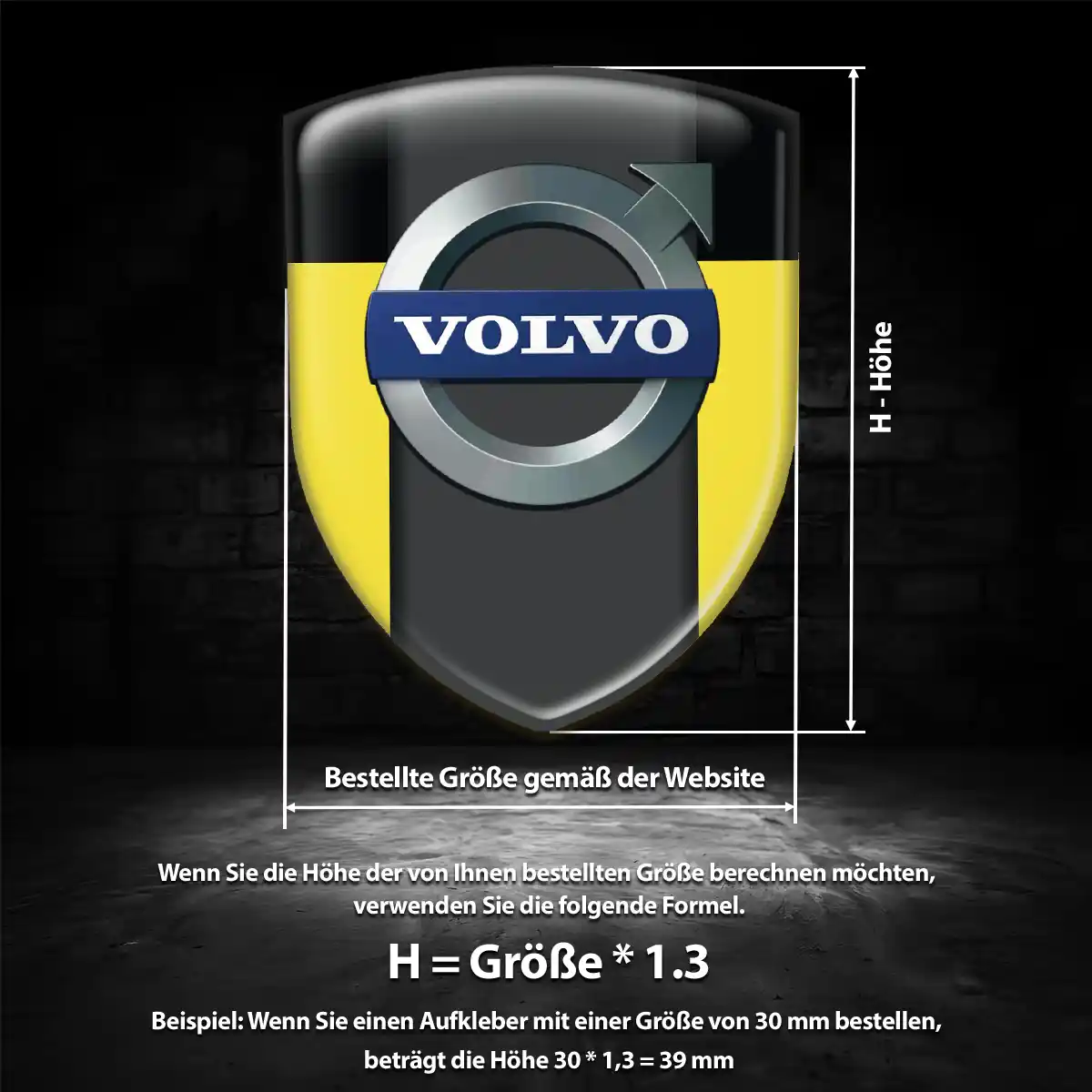 Volvo Wappen Emblem Aufkleber Premium-Edition