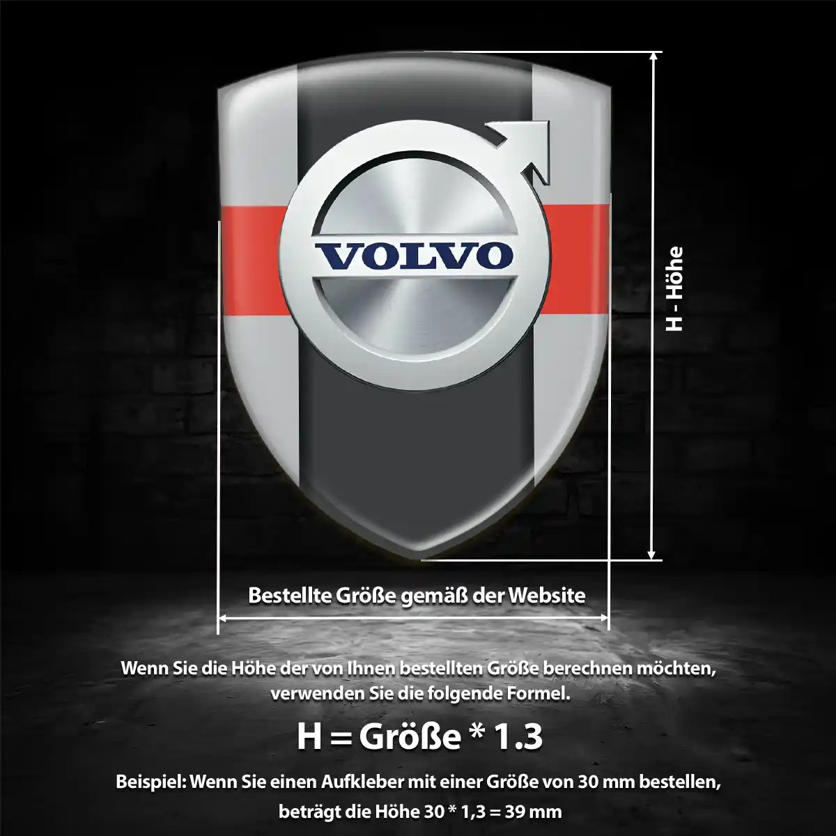 Volvo Wappen Emblem Tuningfahrzeug