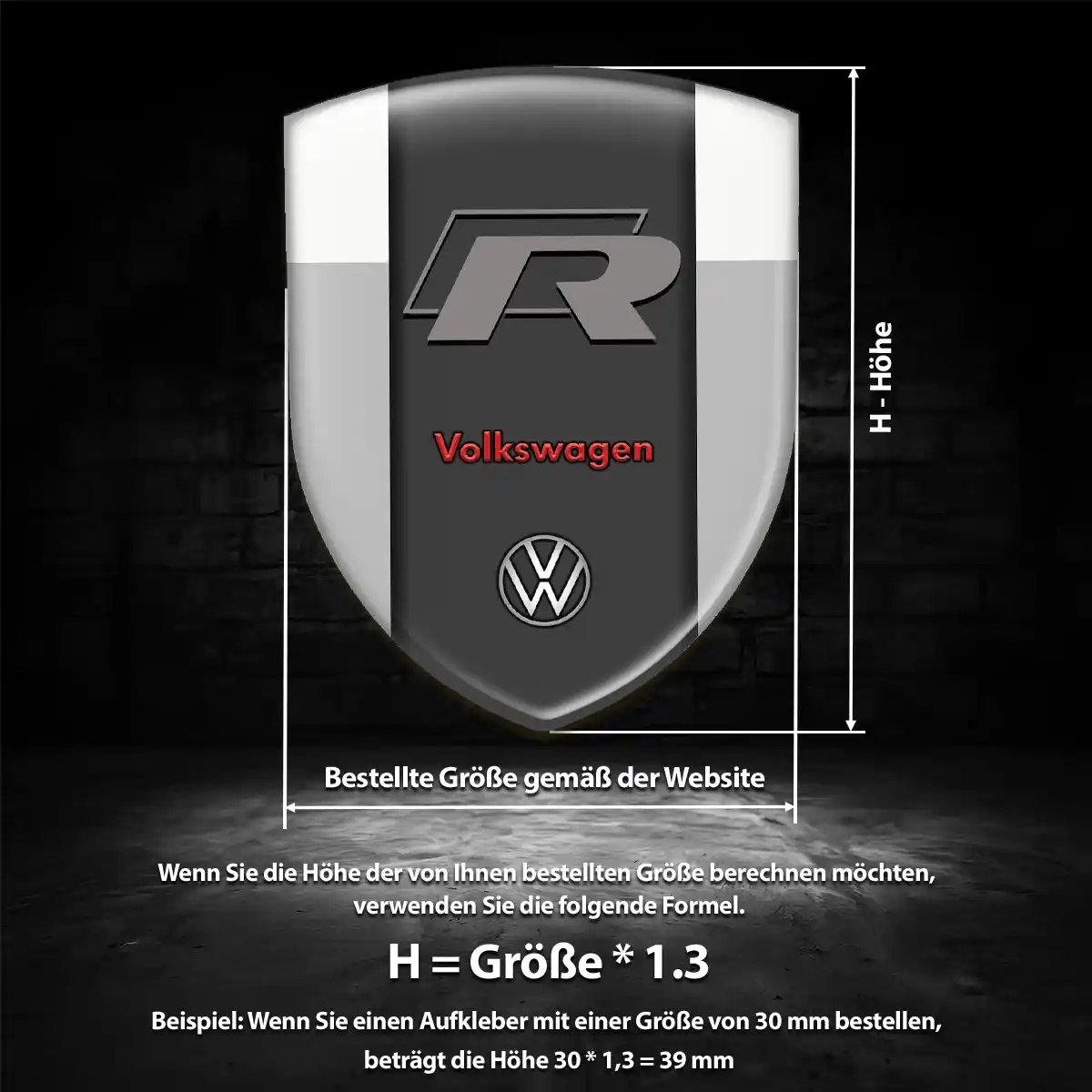 VW 3D Gel Aufkleber Auto Hohe Qualität