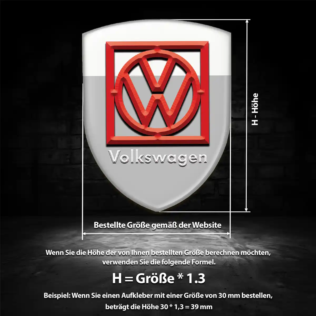 VW 3D Gel Aufkleber Auto Premium-Edition