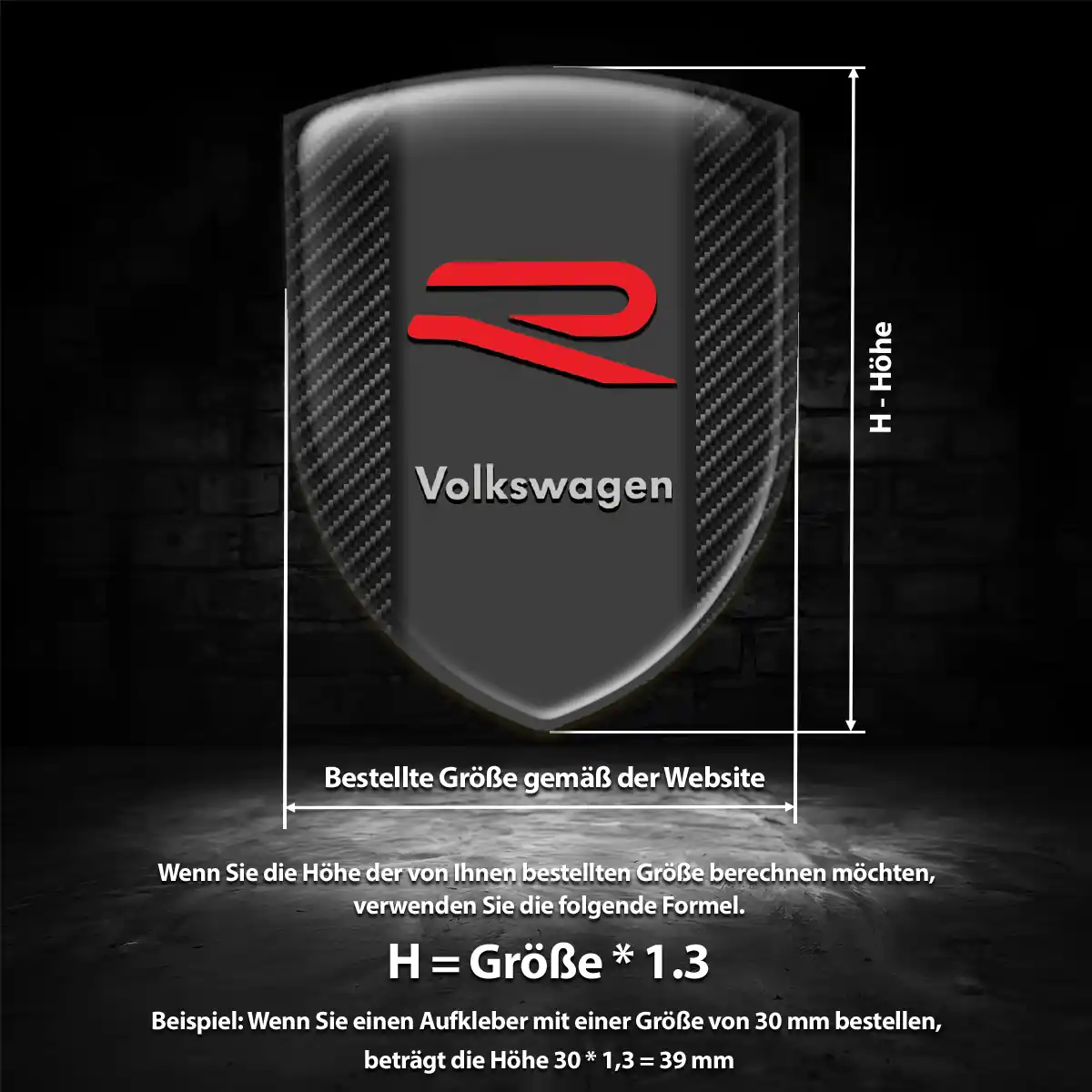 VW 3D Gel Aufkleber Auto Premiumqualität
