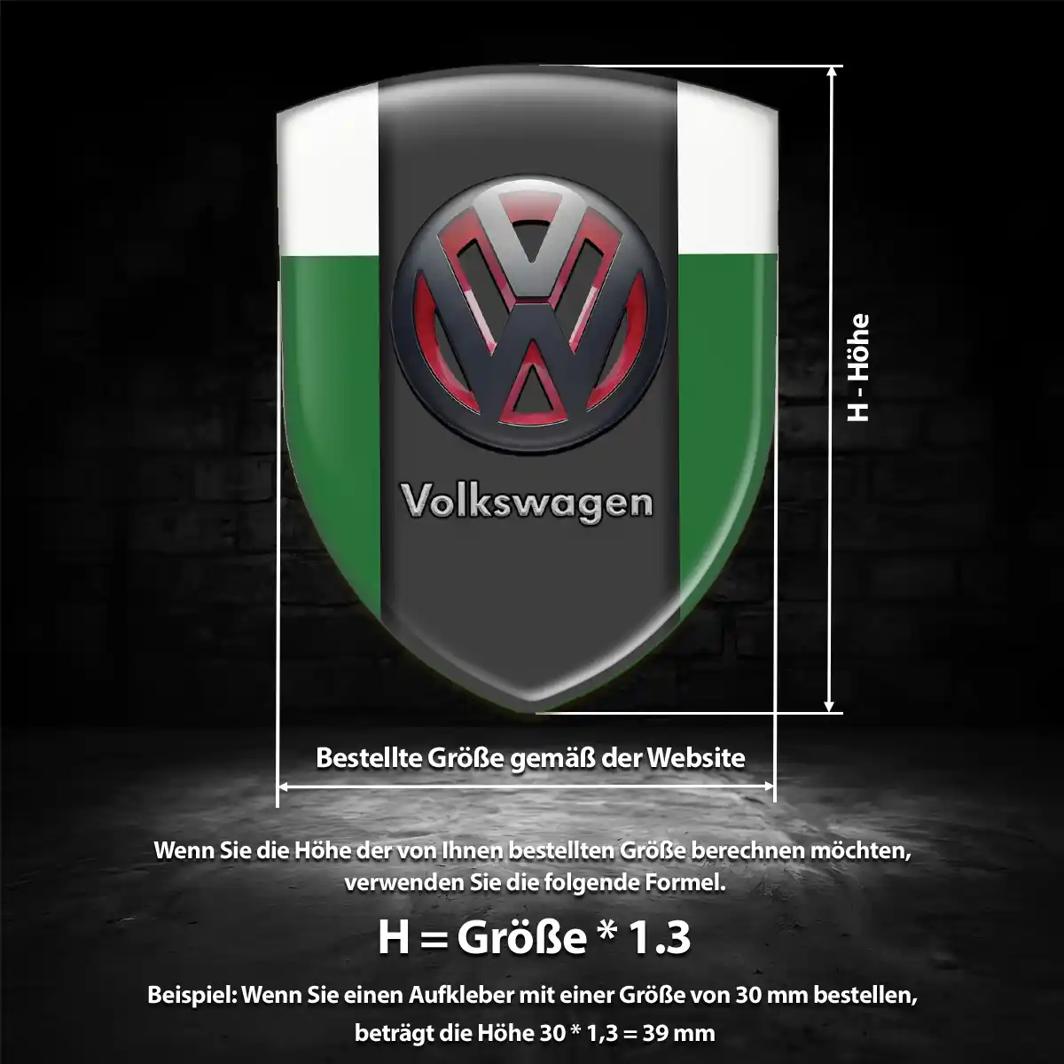 VW 3D Gel Aufkleber Emblem Auto Premium-Edition