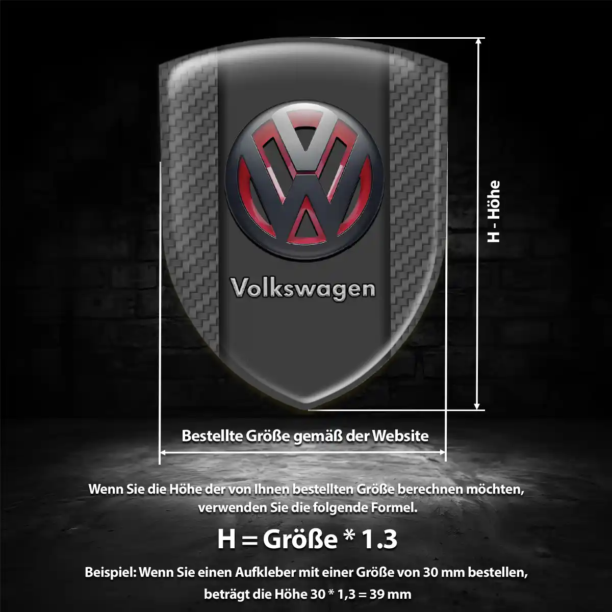 VW 3D Gel Aufkleber Emblem Auto Premiumqualität