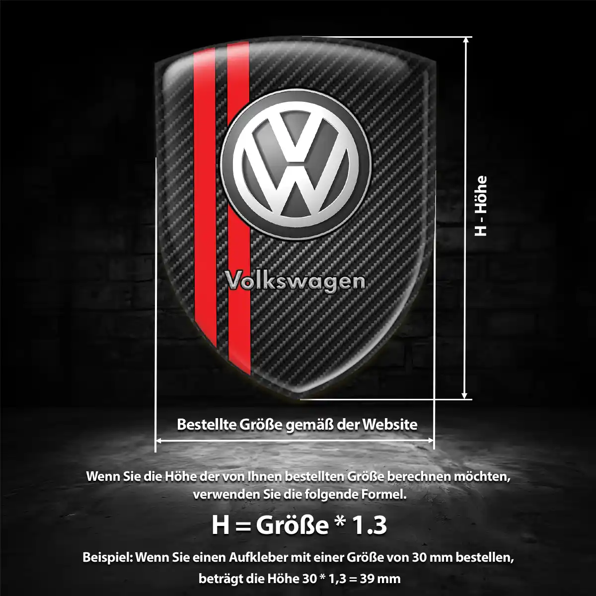 VW 3D Gel Aufkleber Emblem Stilvolles Design