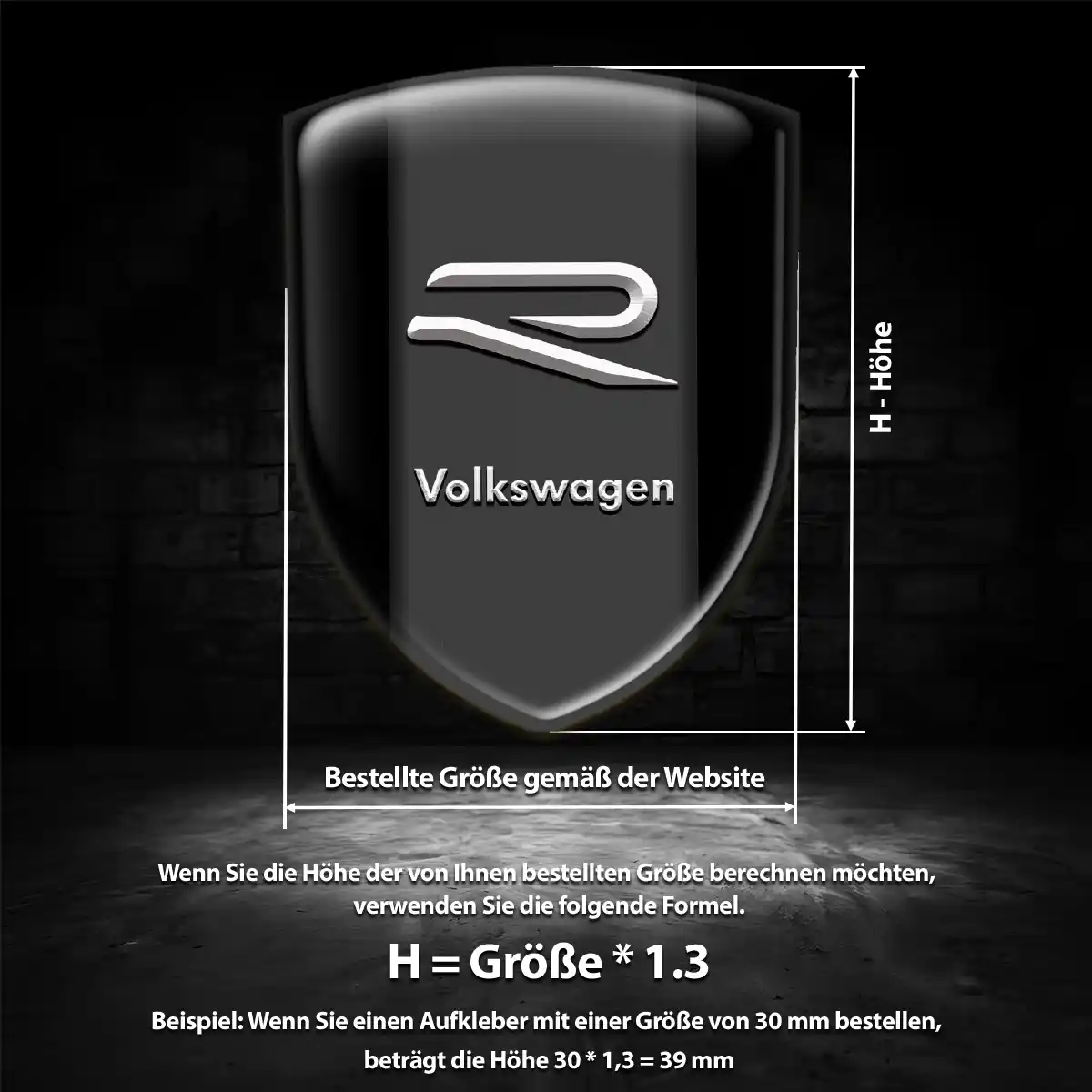 VW 3D Gel Aufkleber Embleme Auto Premium-Edition