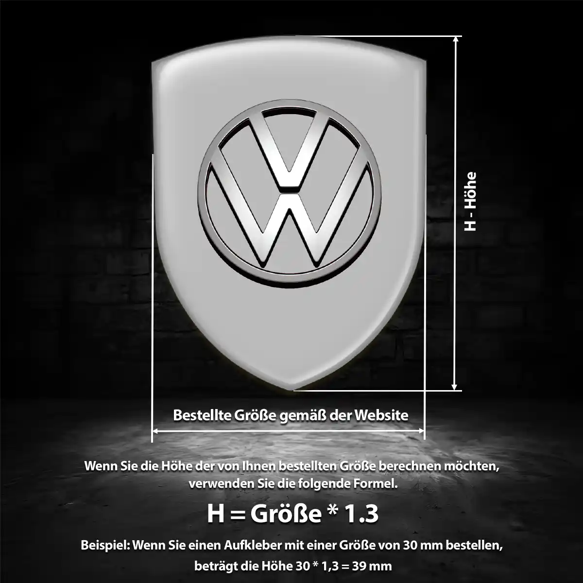 VW 3D Gel Aufkleber Hohe Qualität