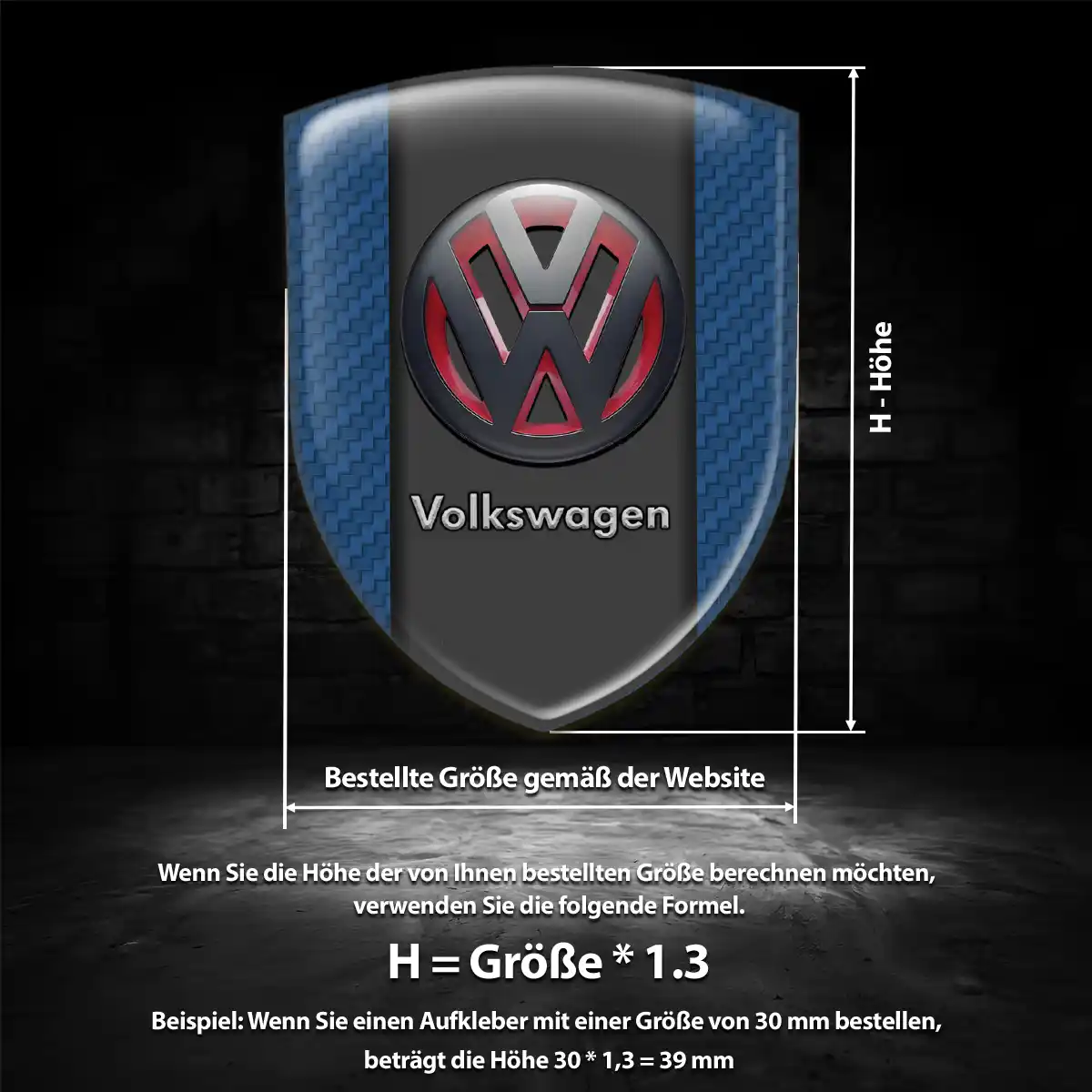 VW 3D Gel Aufkleber Limitierte Auflage
