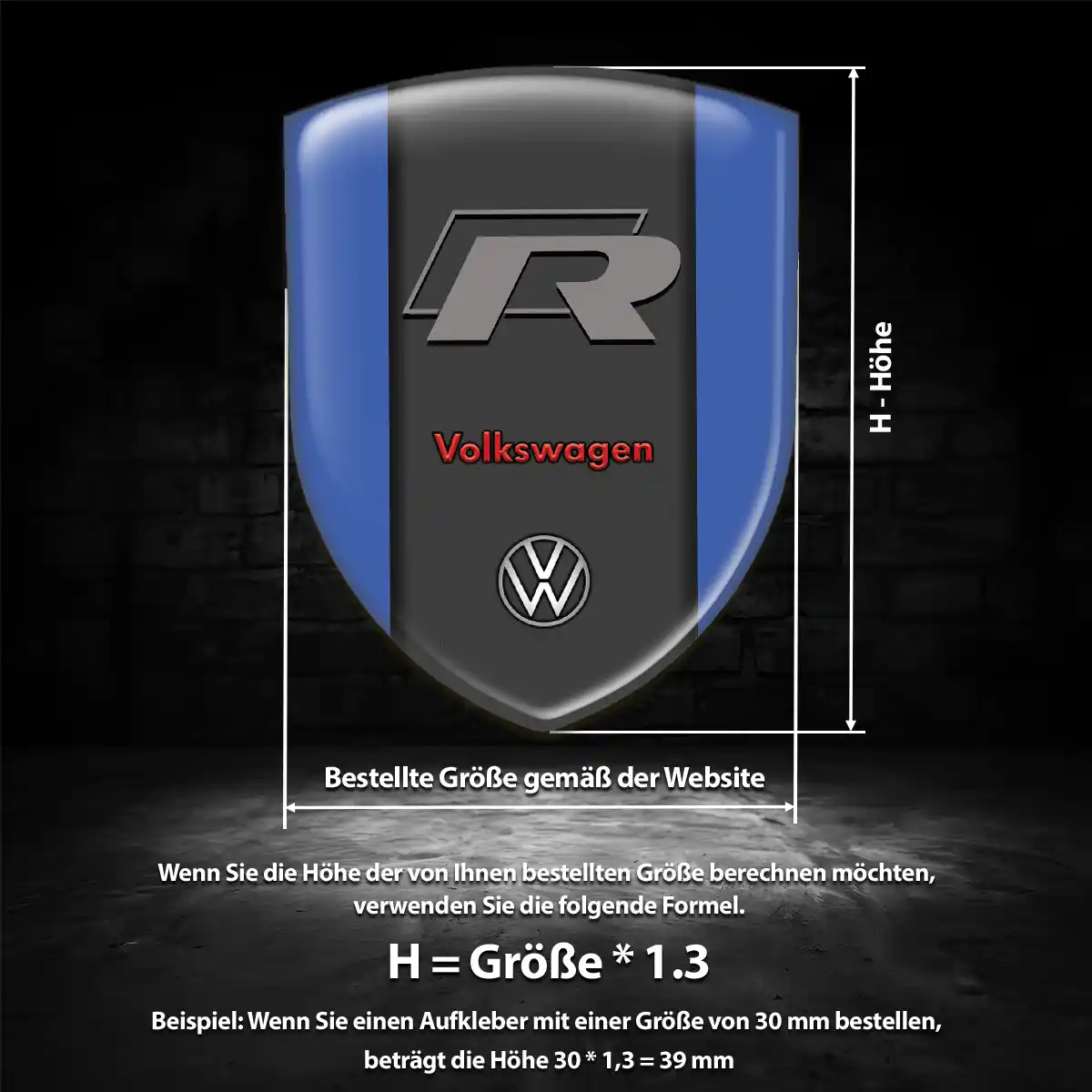 VW 3D Gel Aufkleber Premium-Edition