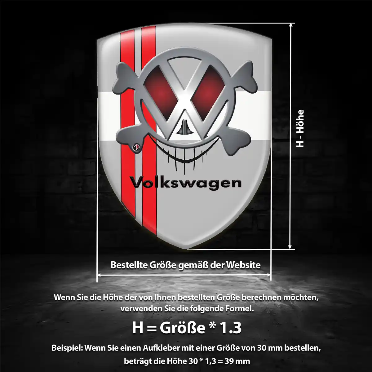 VW 3D Gel Aufkleber Premiumqualität