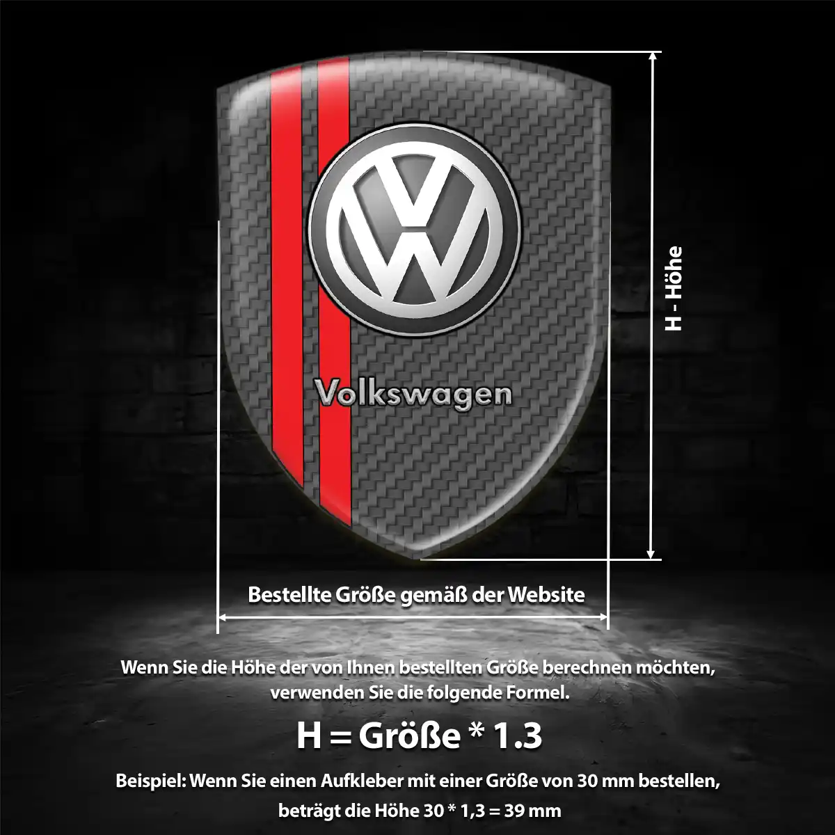 VW 3D Gel Aufkleber Silikon Auto Hohe Qualität