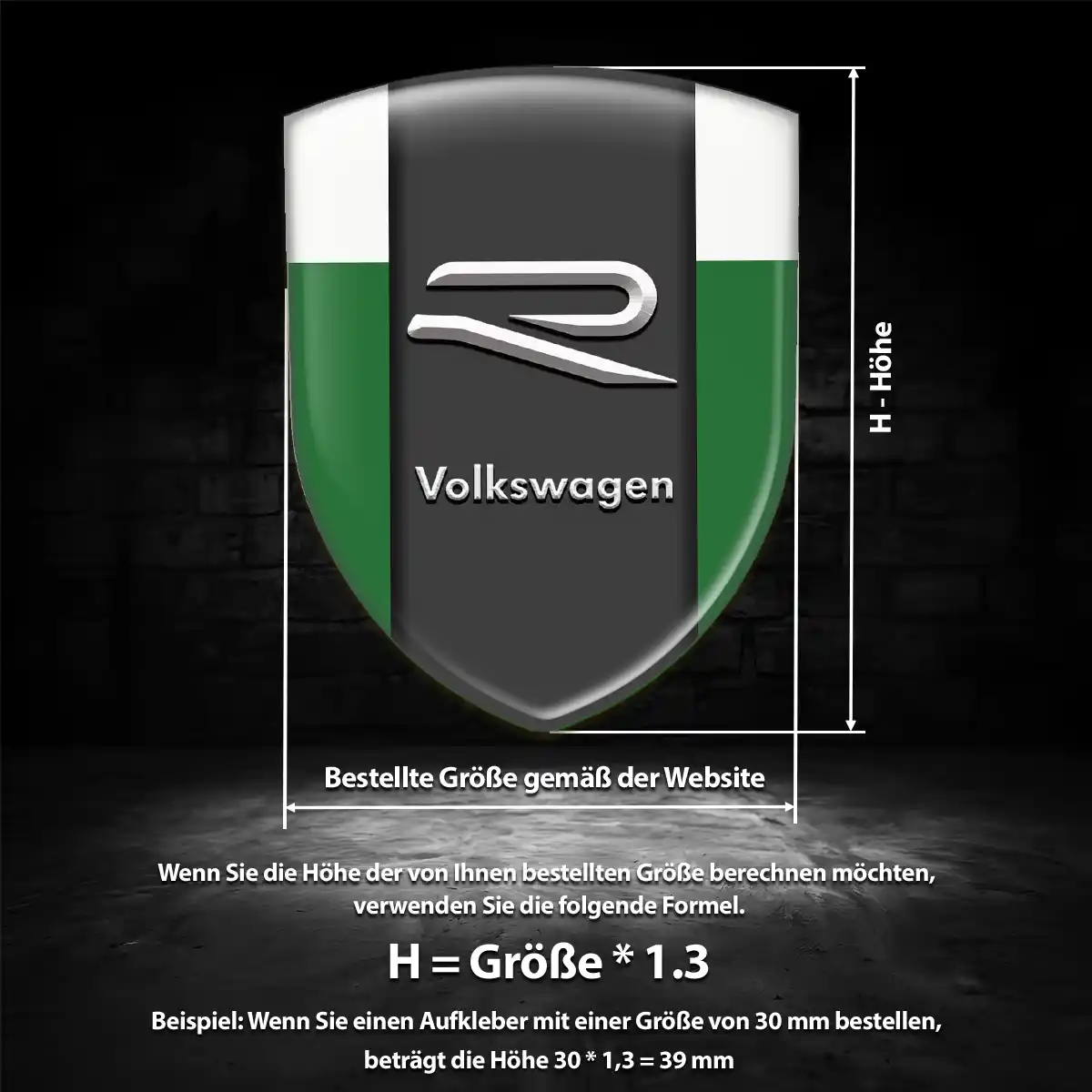 VW 3D Gel Aufkleber Silikon Auto Stilvolles Design