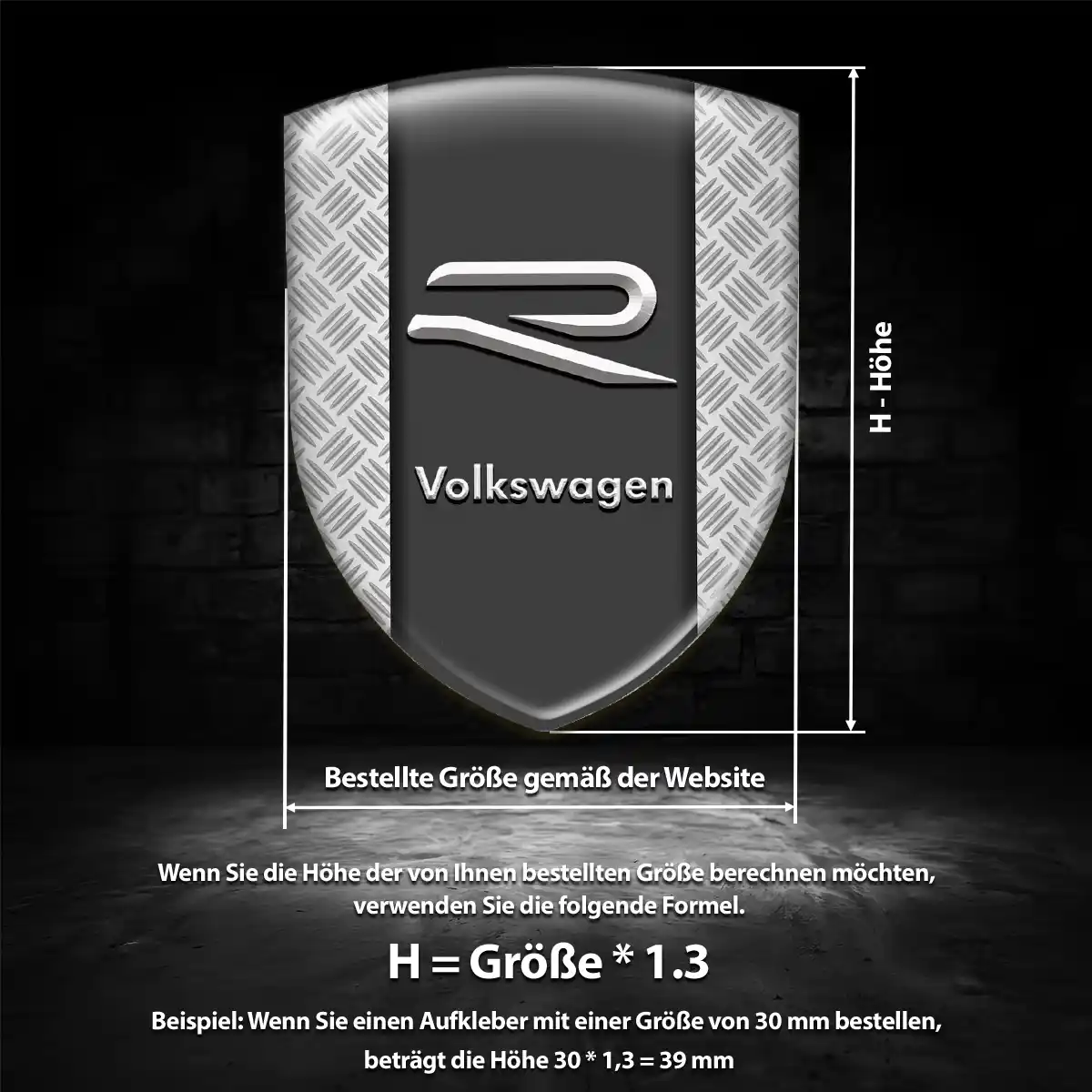 VW 3D Gel Aufkleber Silikon Hohe Qualität