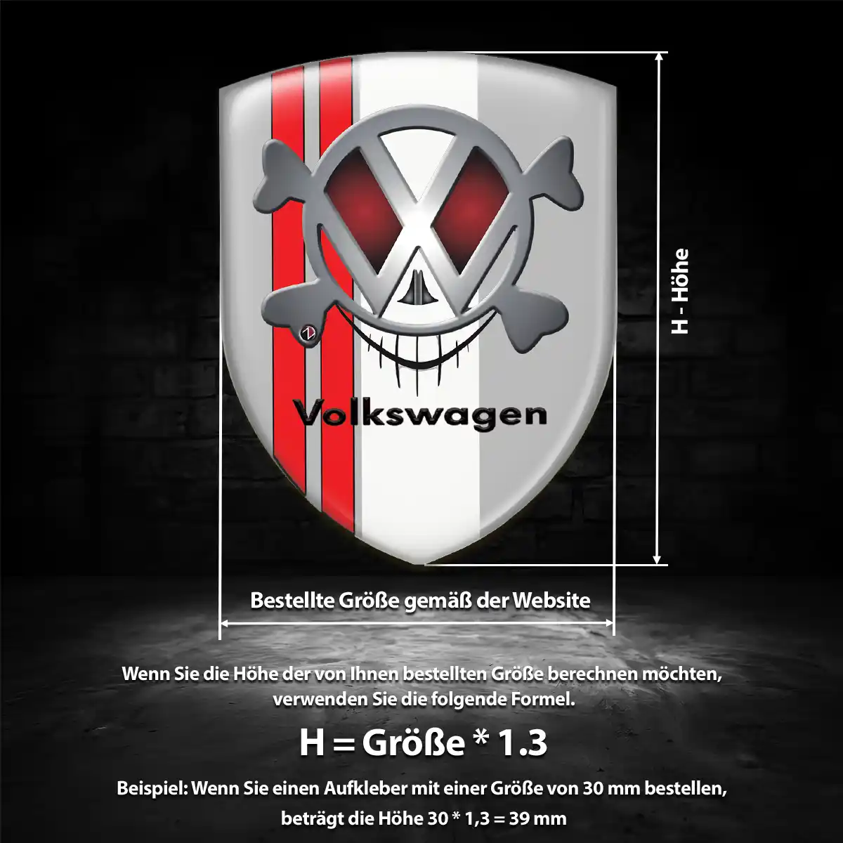 VW 3D Gel Aufkleber Silikon Premium-Edition