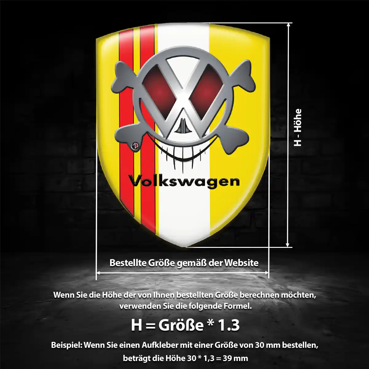 VW 3D Gel Aufkleber Silikon Premiumqualität