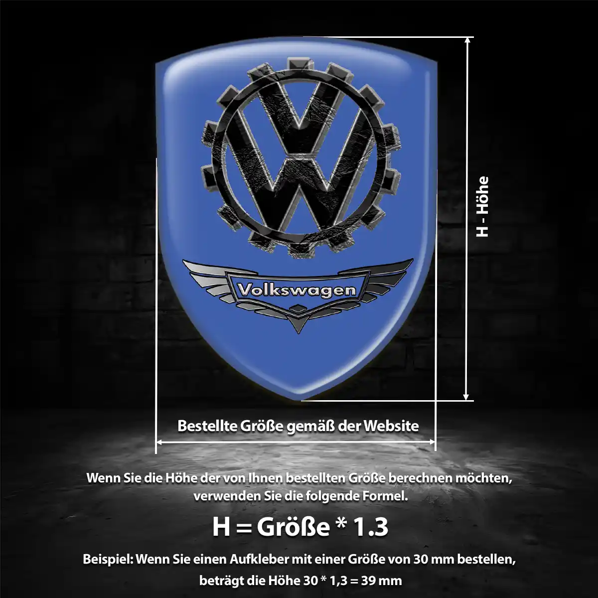 VW 3D Gel Aufkleber Silikon Stilvolles Design