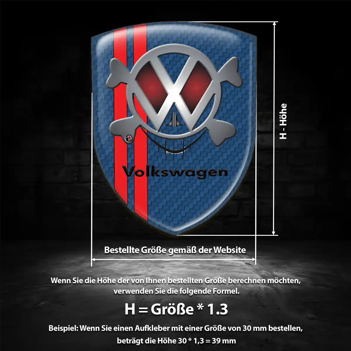 VW 3D Gel Aufkleber Wappen Auto Hohe Qualität