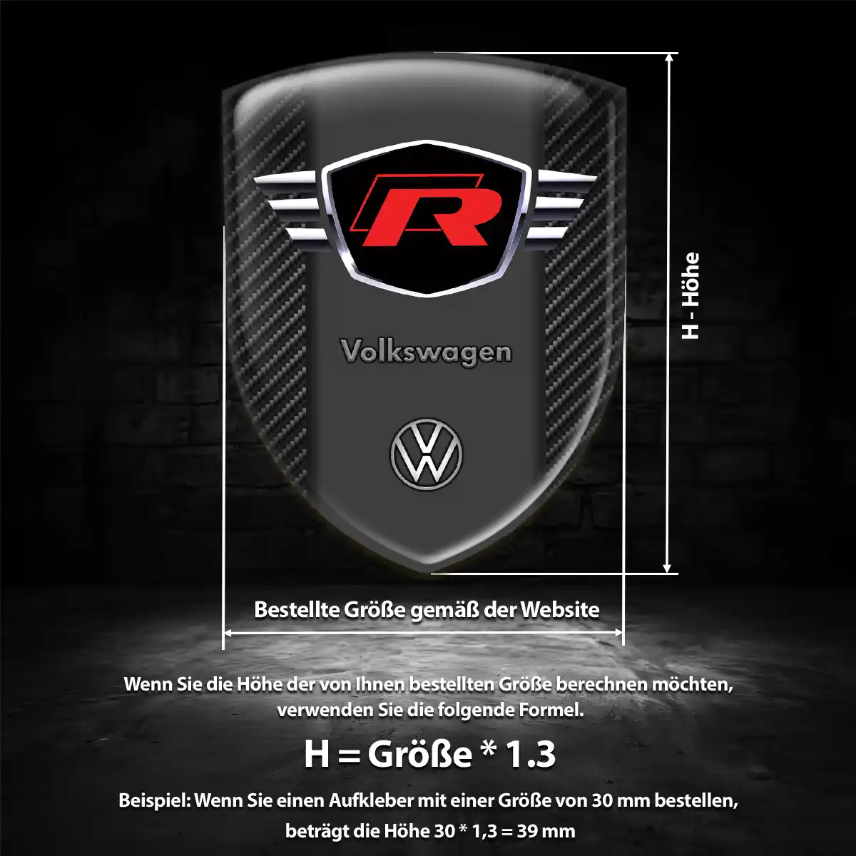 VW 3D Gel Aufkleber Wappen Auto Premiumqualität